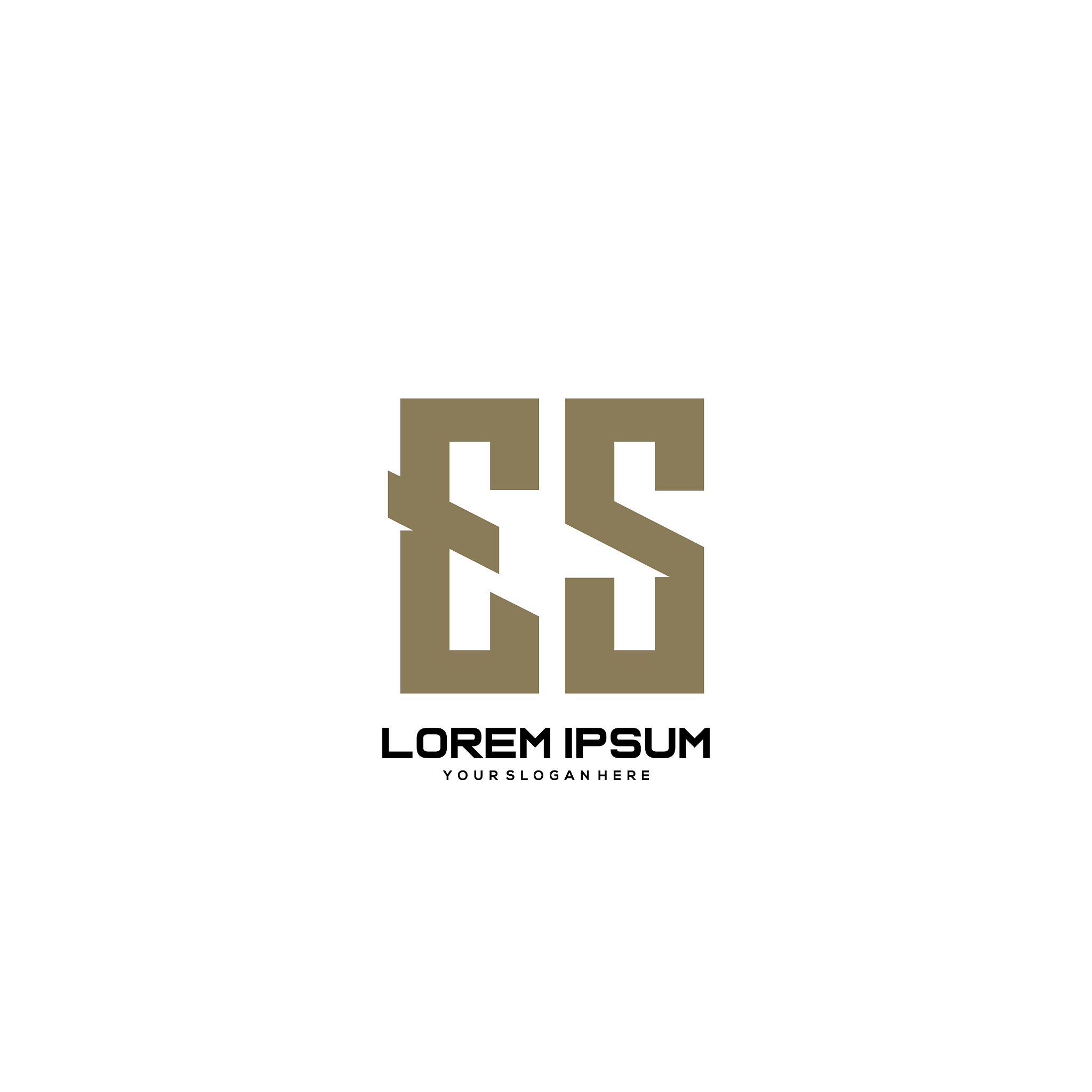 es initial letter minimalist art logo