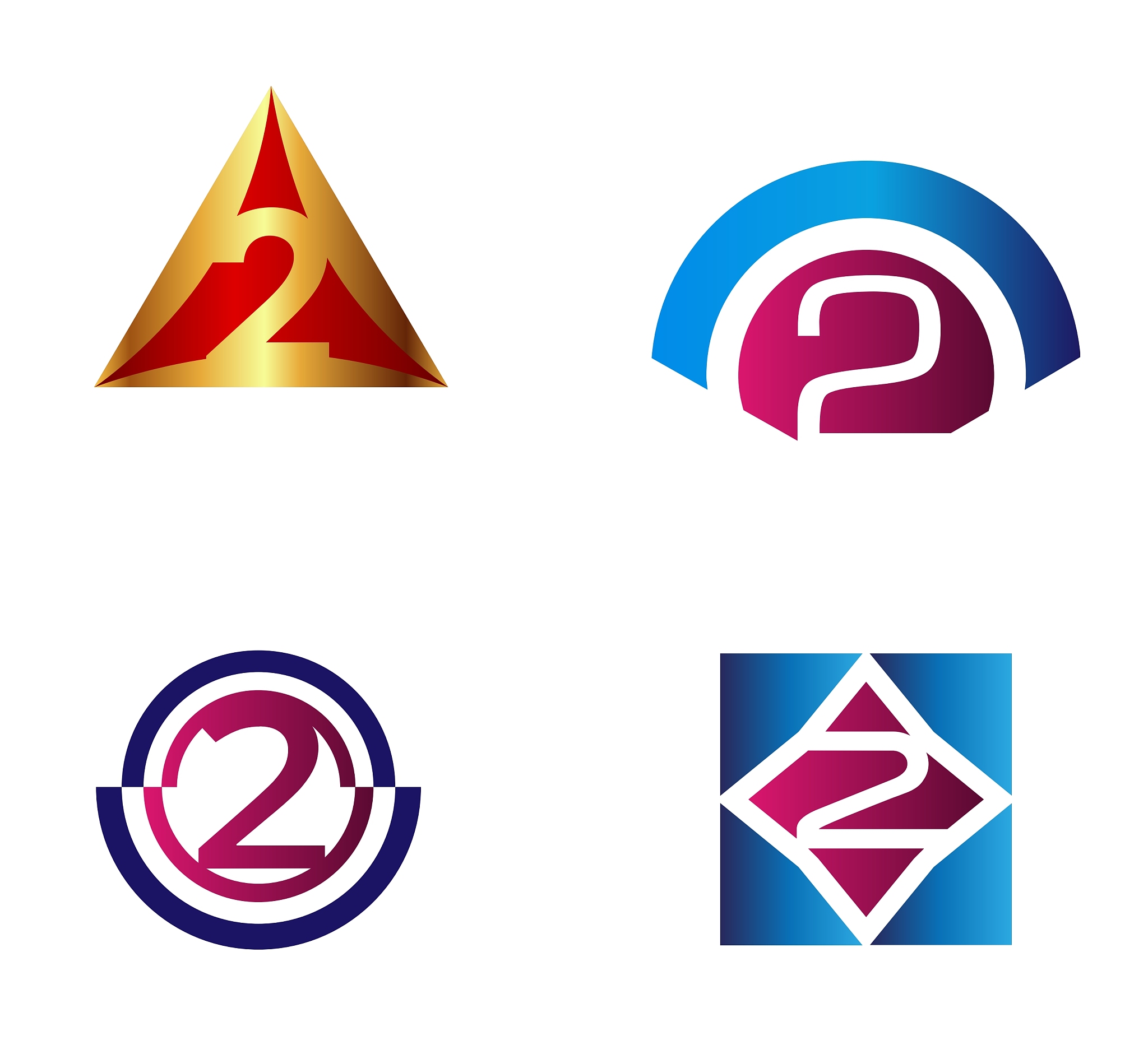 number logo design number two logo