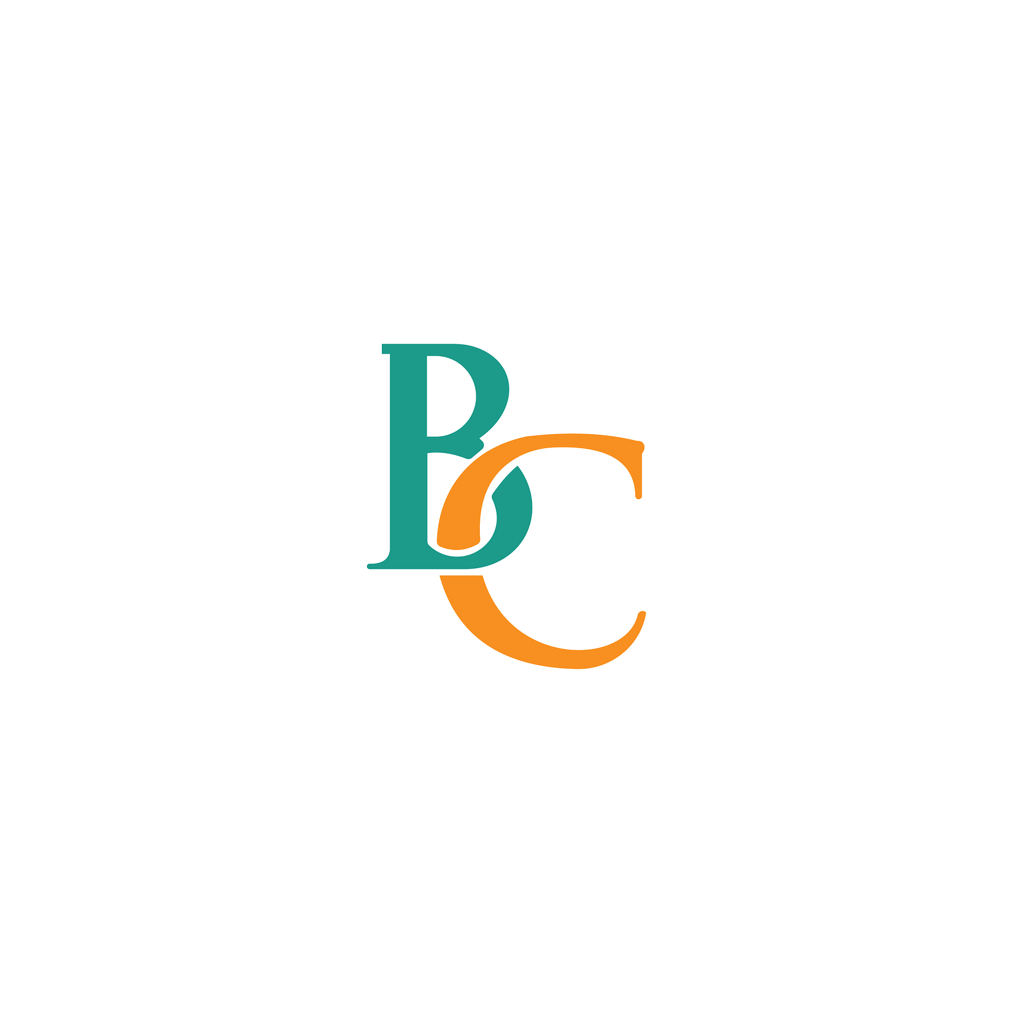 initial letter bc or cb logo design template