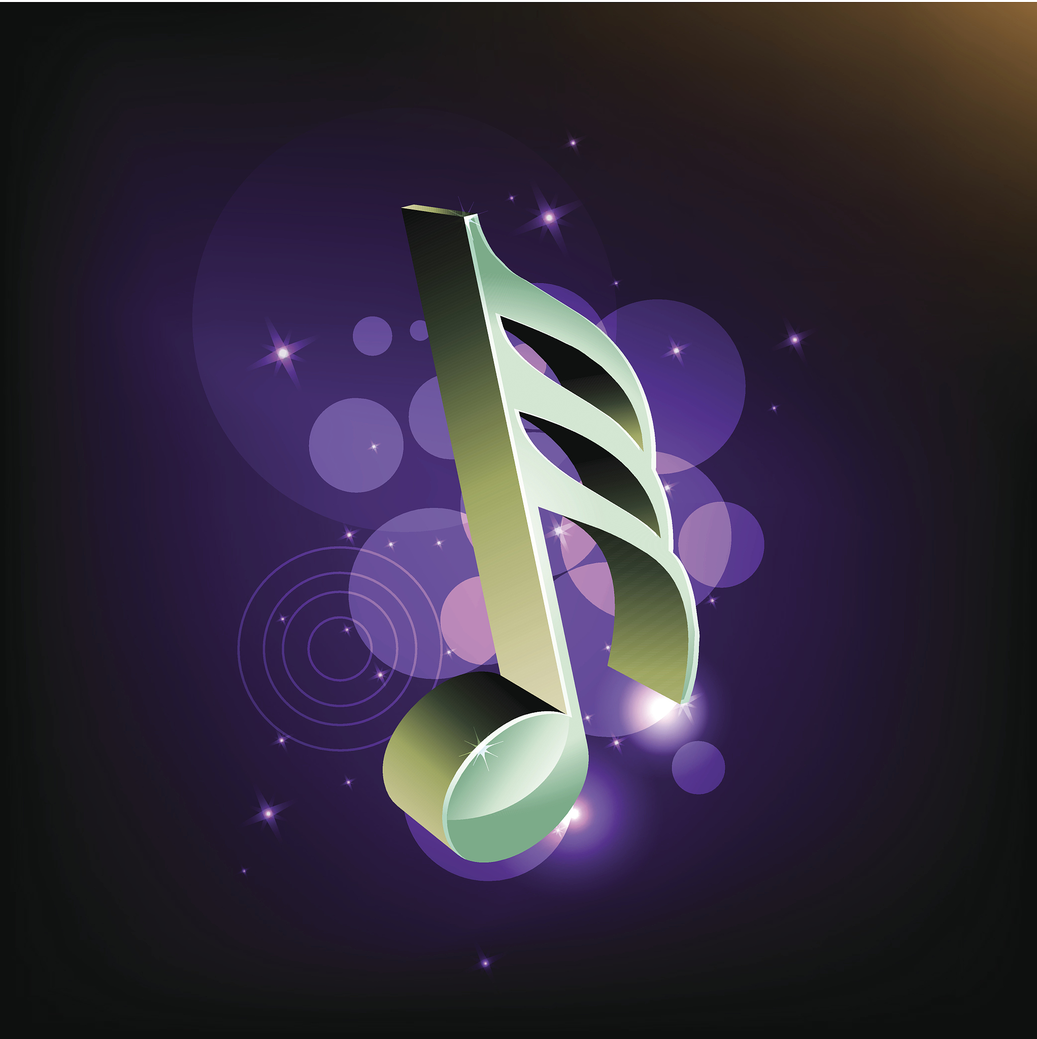 3d music note