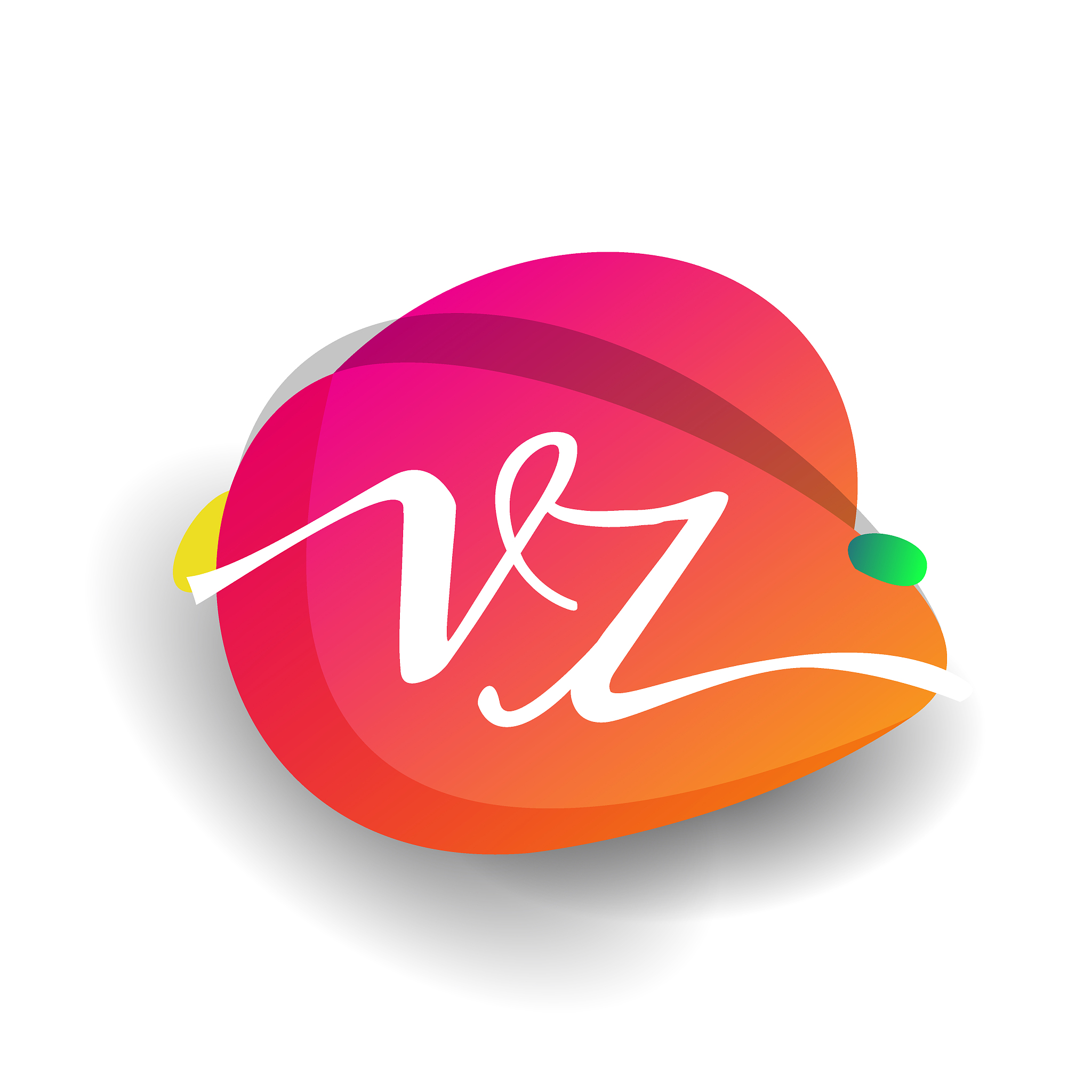 icon button with colorful splash and alphabet