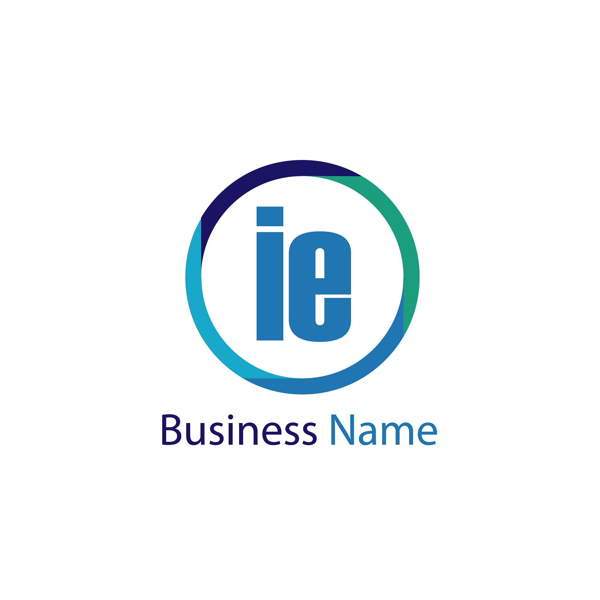 initial letter ie logo template design