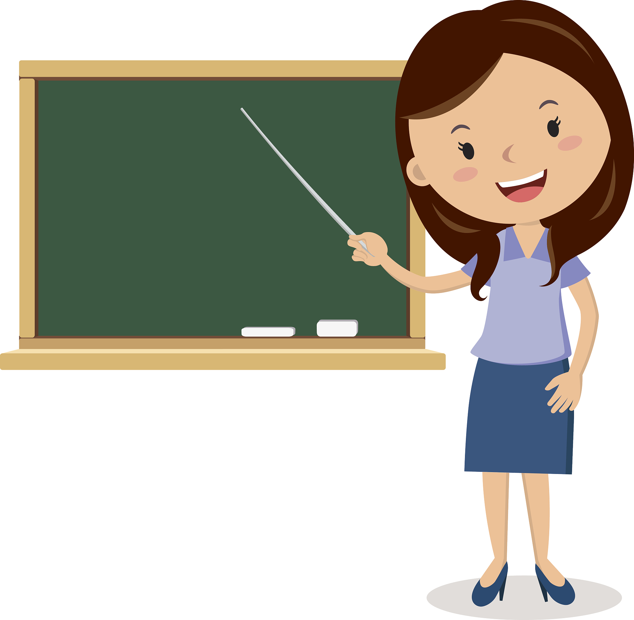 cheerful teacher on lesson