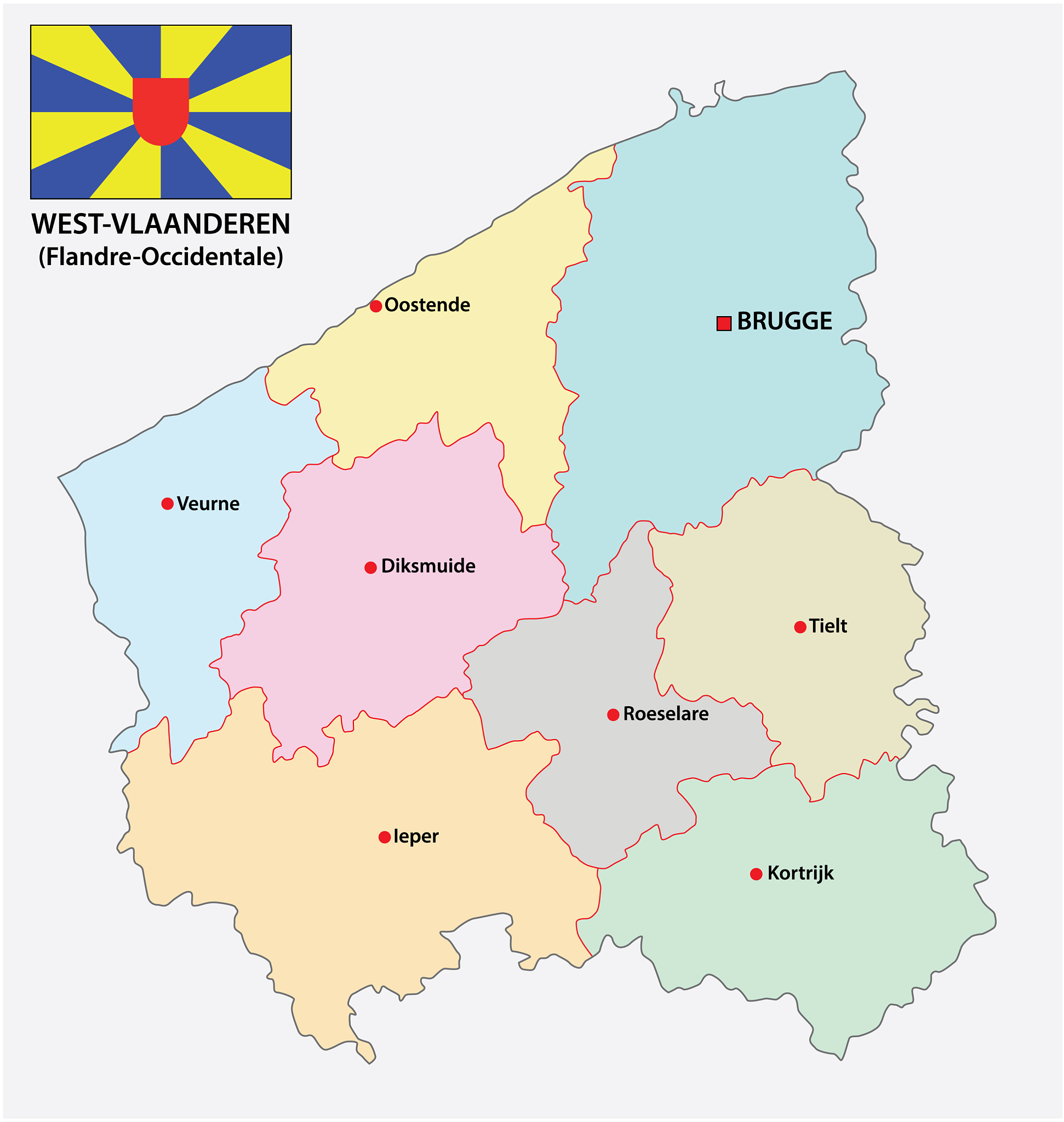 administrative and political map belgian