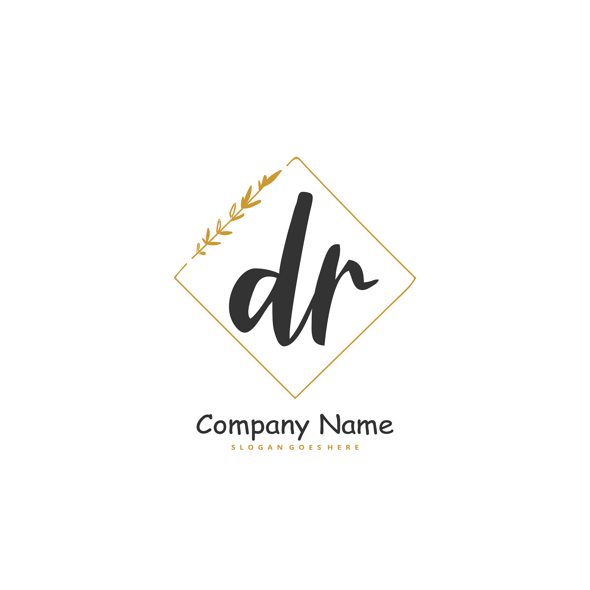 d r dr initial handwriting and signature logo