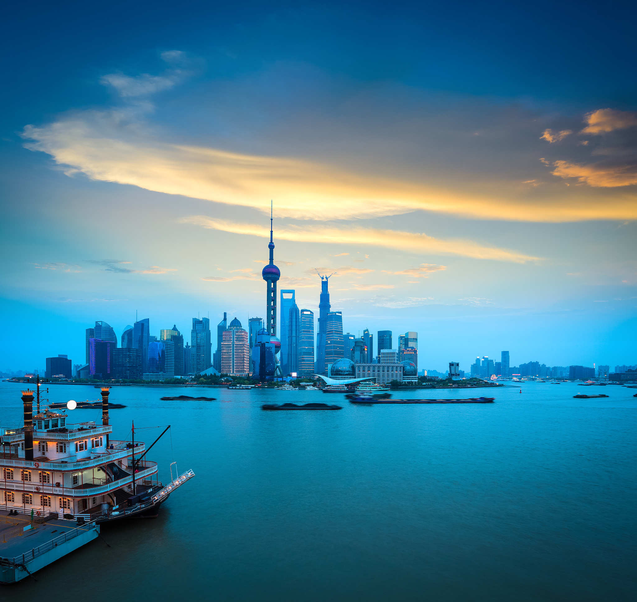 shanghai in sunset