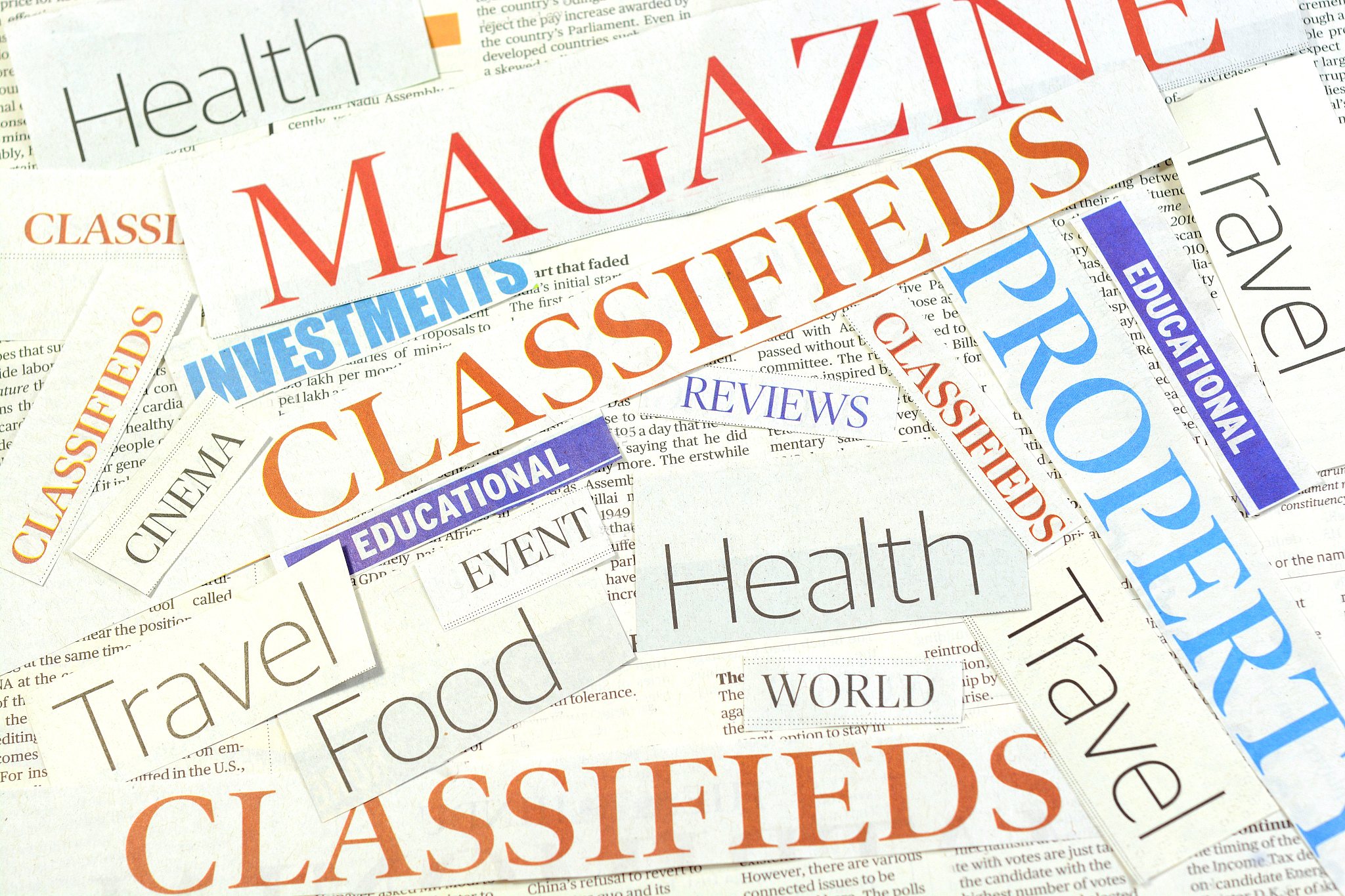 newspaper sections