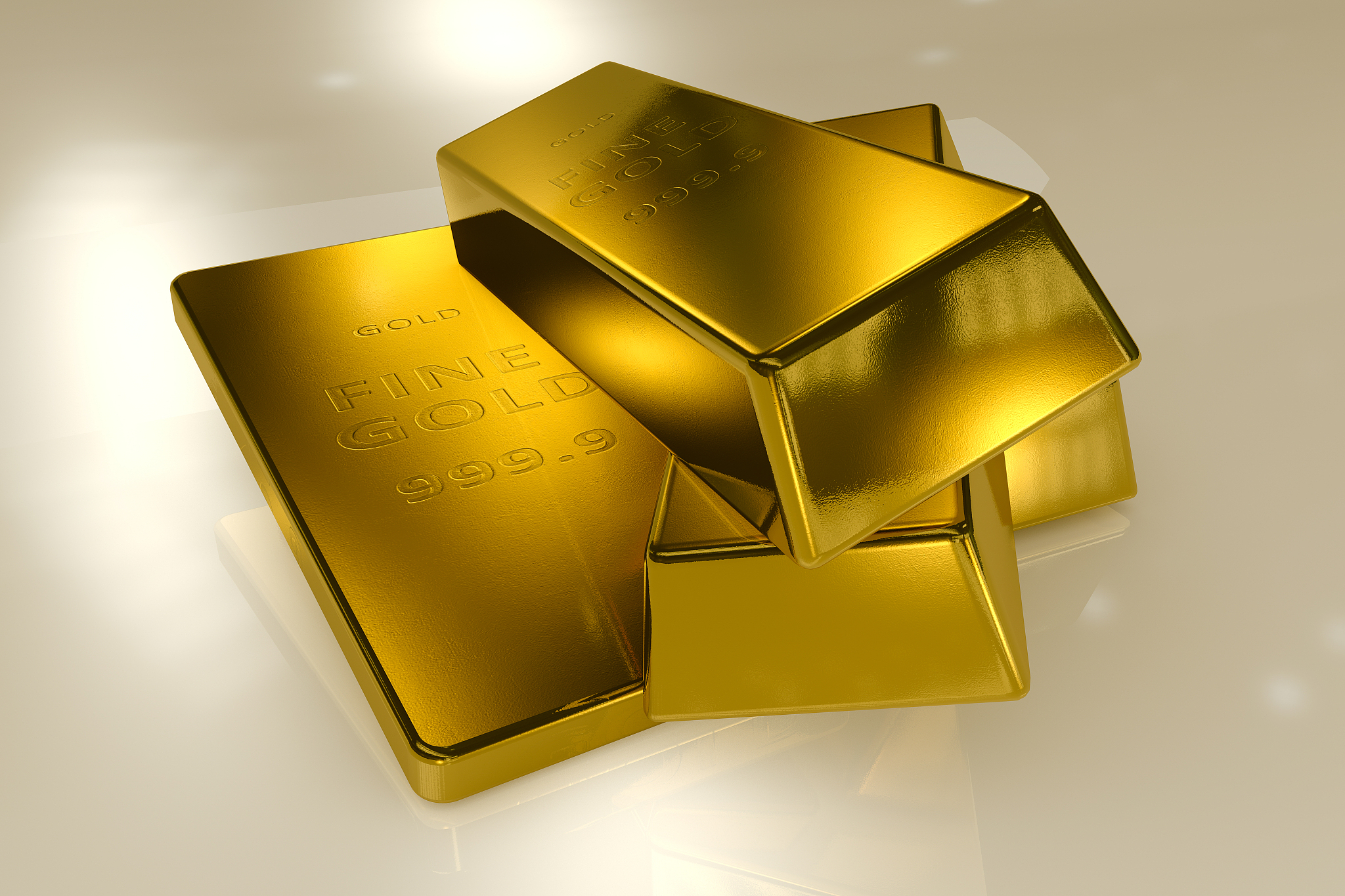 gold bars 3d concept