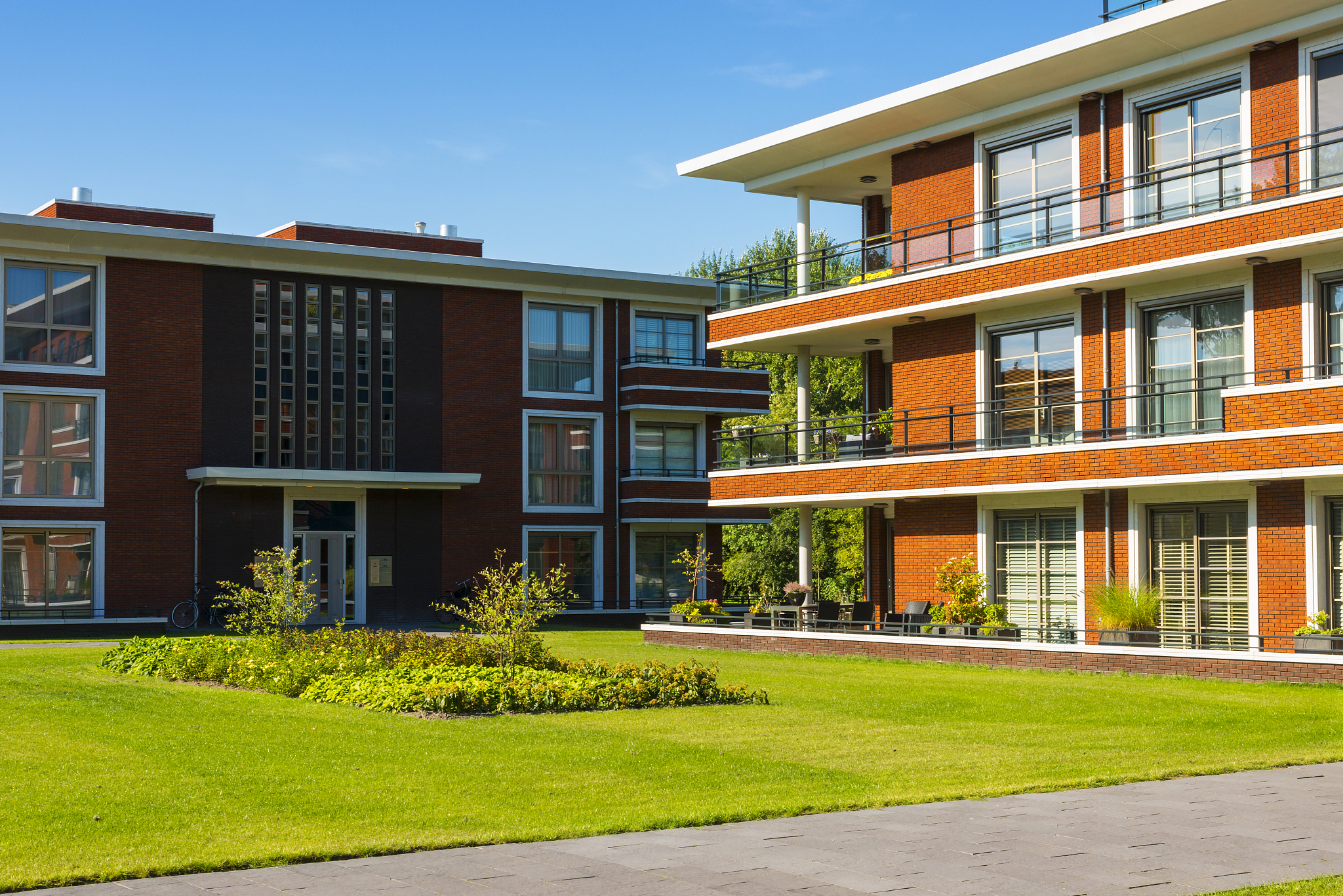 modern apartment blocks