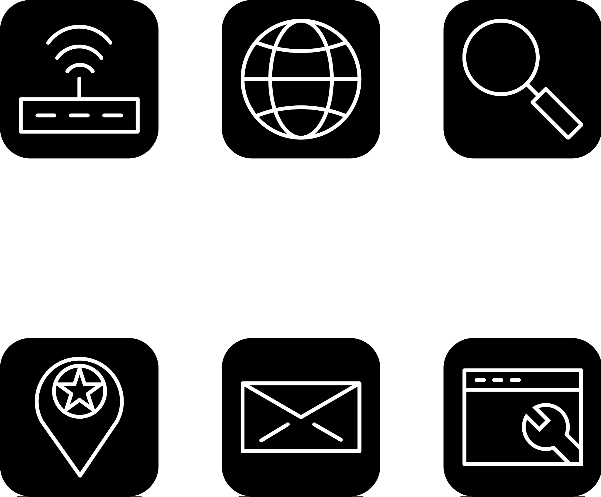 set of seo search engine optimization icons