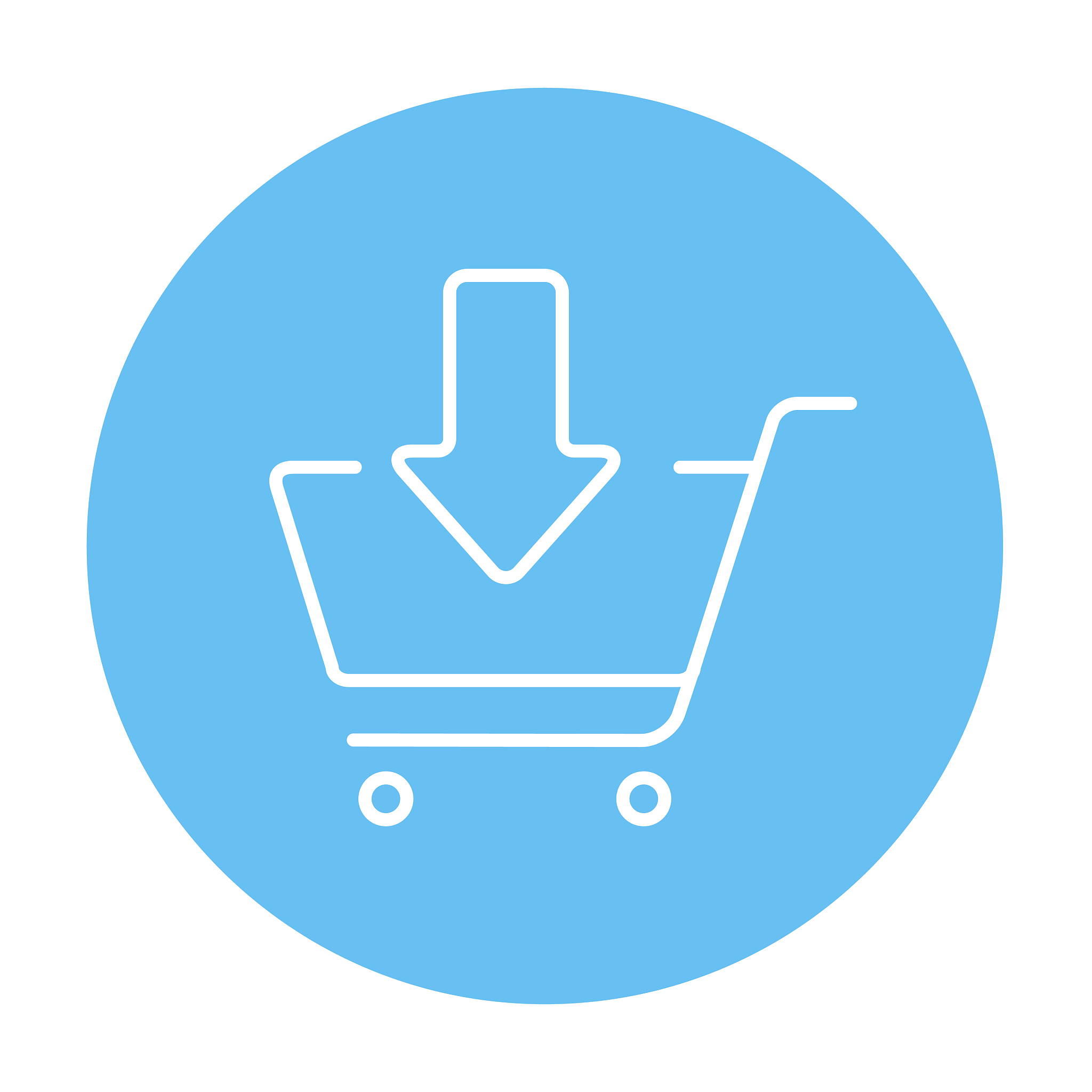 online shopping cart line icon