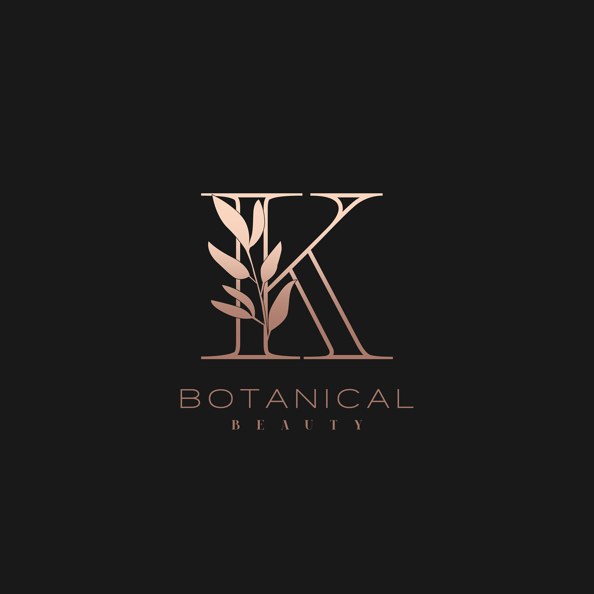 letter k botanical elegant minimalist signature