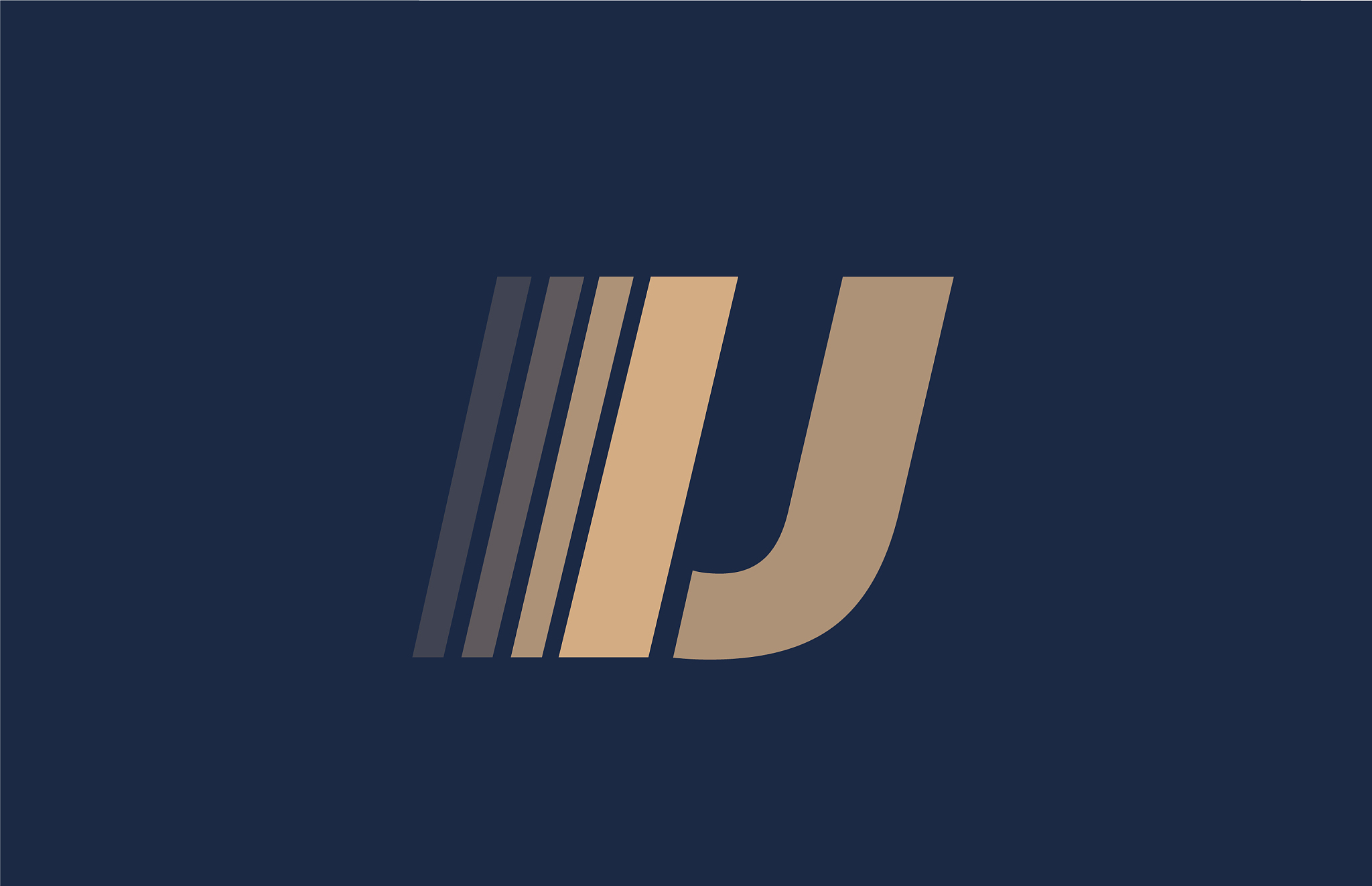 alphabet u blue letter brown logo icon for
