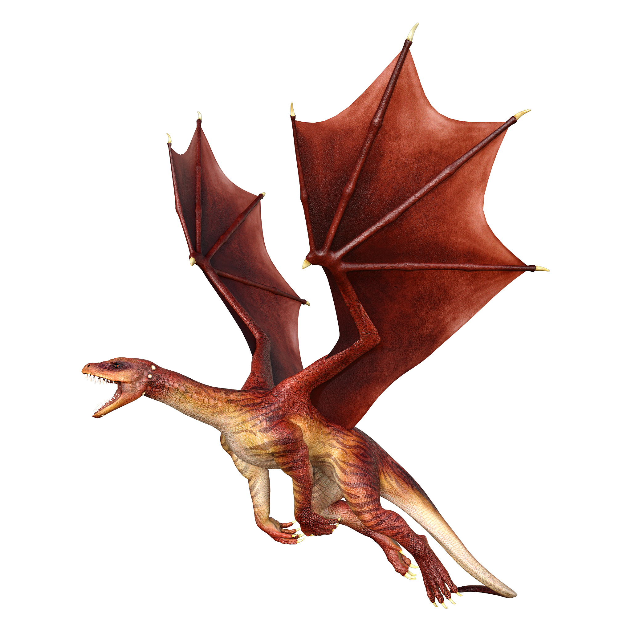 3d illustration fantasy dragon on white