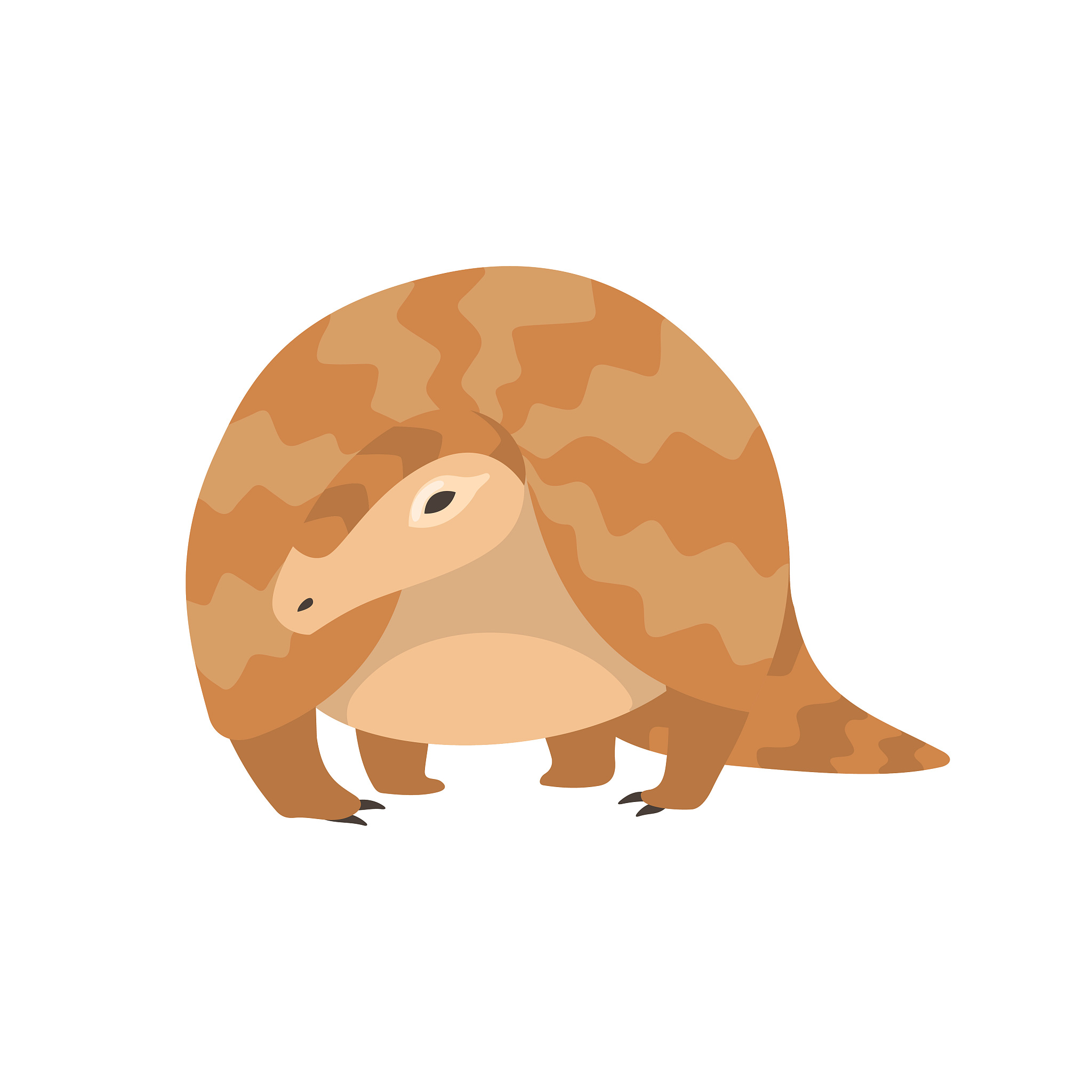 pangolin rare species of animals cartoon vector illustration