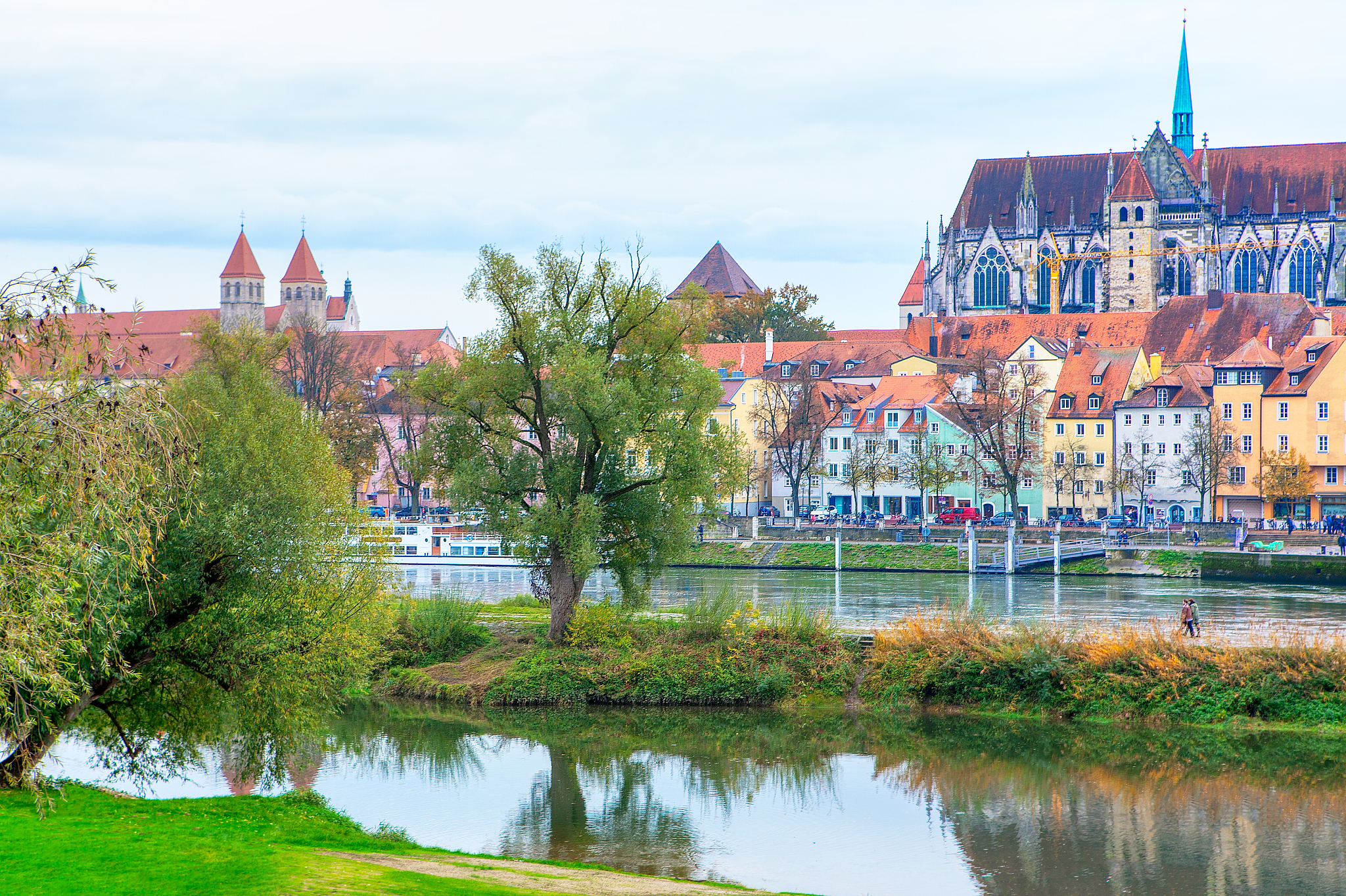danube riverside in regensburg