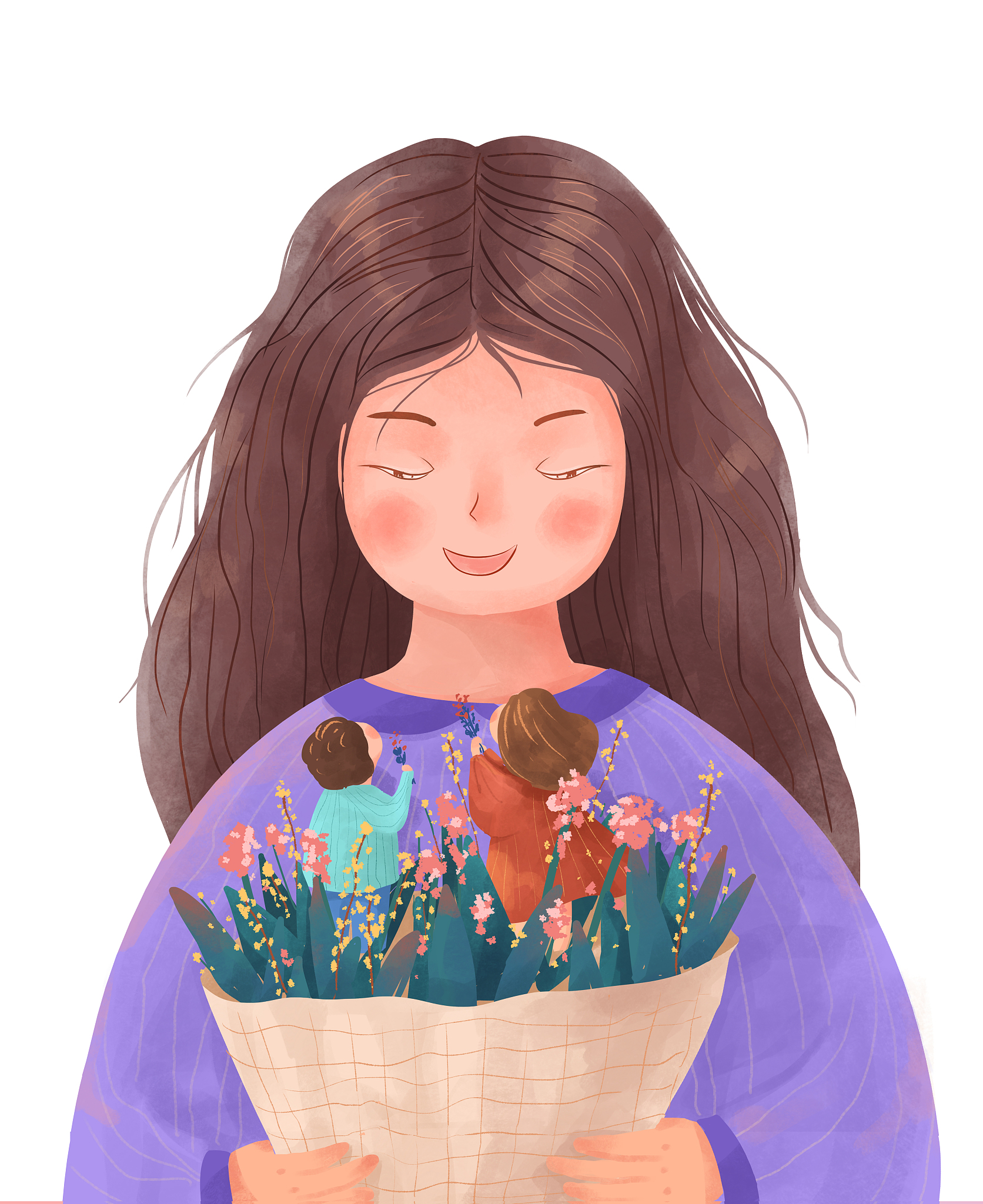 3月8日接到了幼儿园的38妇女节活动邀请，我是小朋友的妈妈，但当天下午到了幼儿园后收到了老师让小朋友亲自画的心中的妈妈画像，并一起做了一副鲜花的画，请用200字用妈妈的口吻写一篇反馈