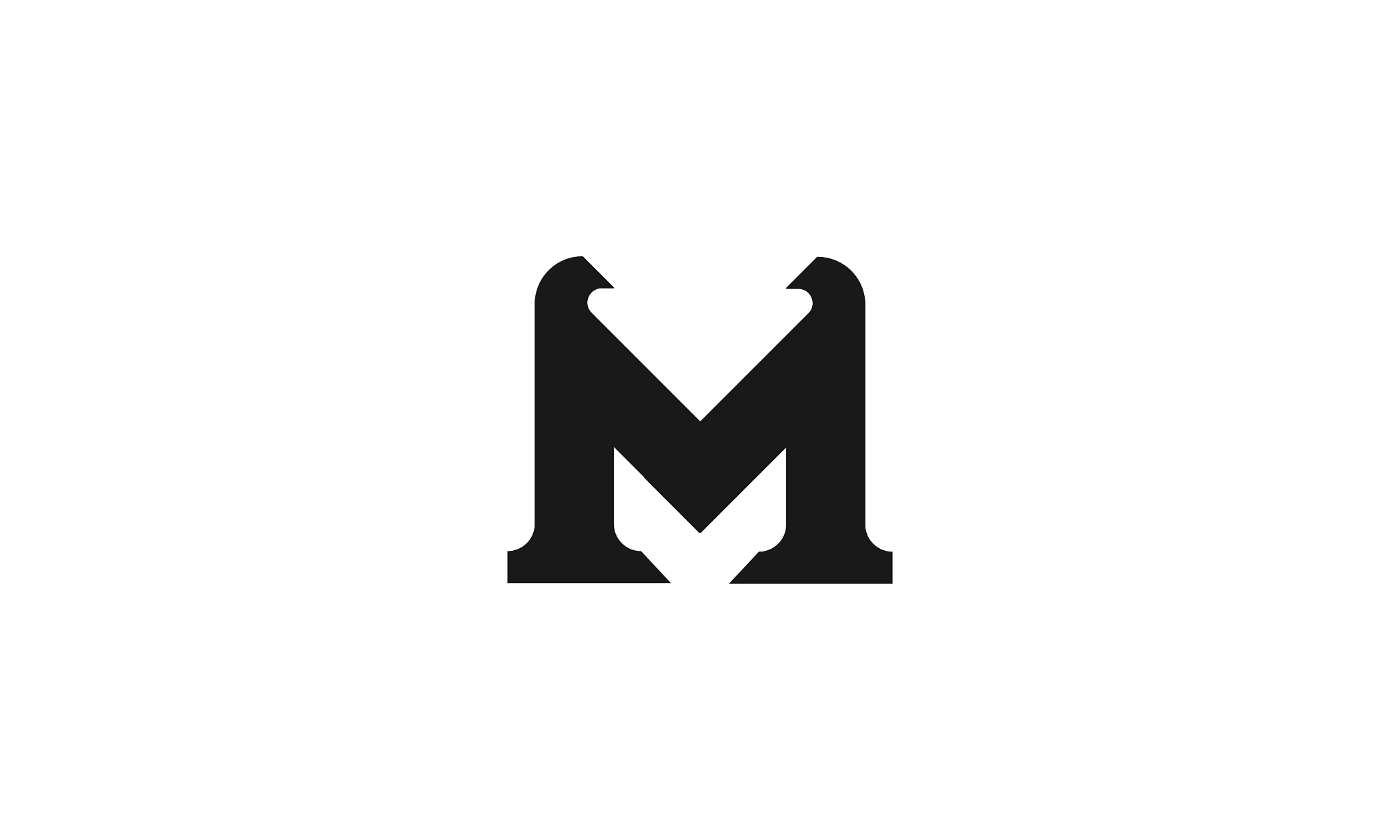 m letter sign vector design.