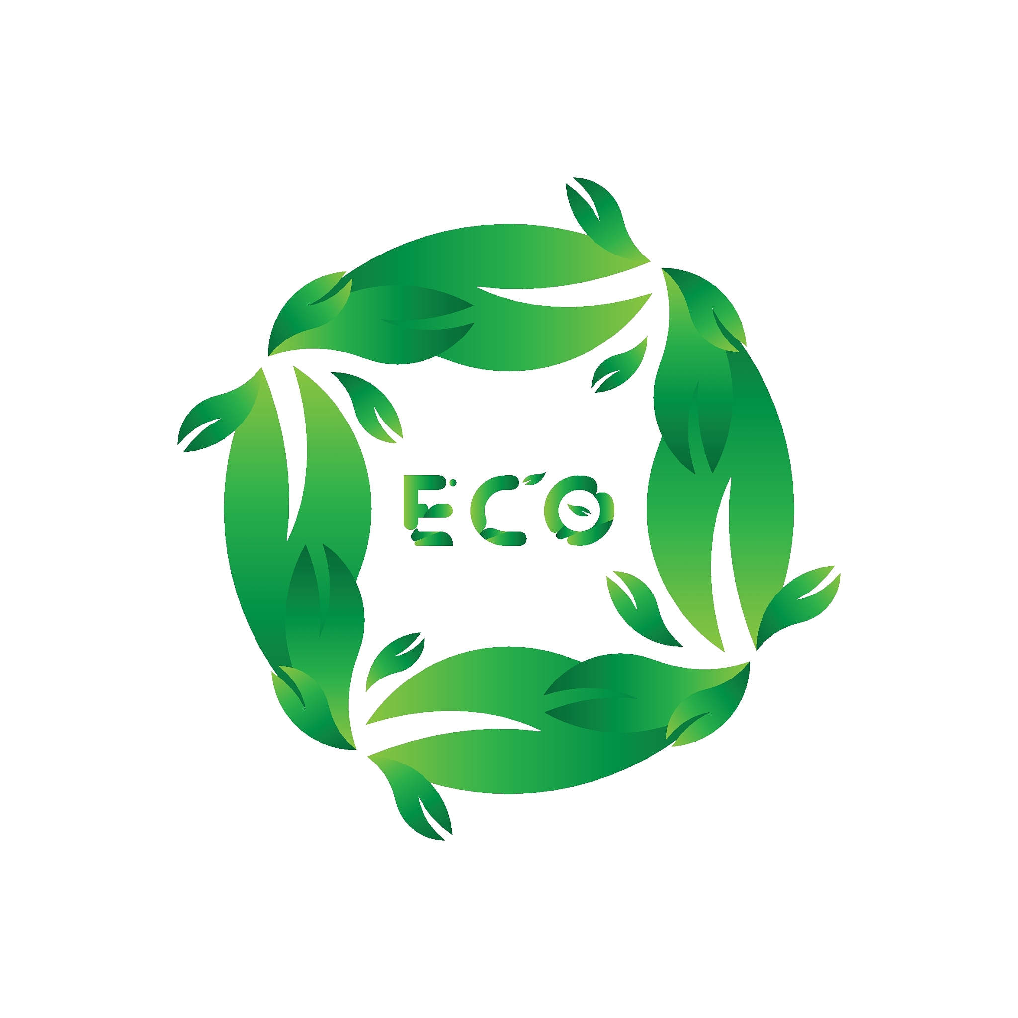 logo with green tree leaf for world ecology nature. flat vector 