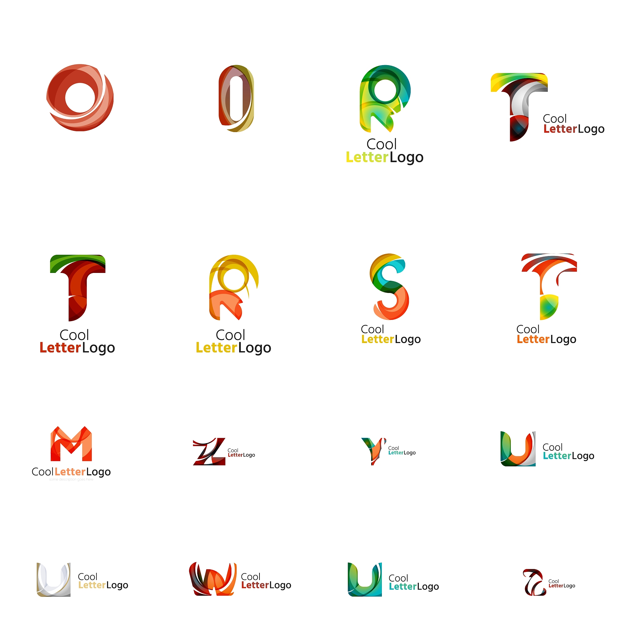 set of universal company logo ideas business icon