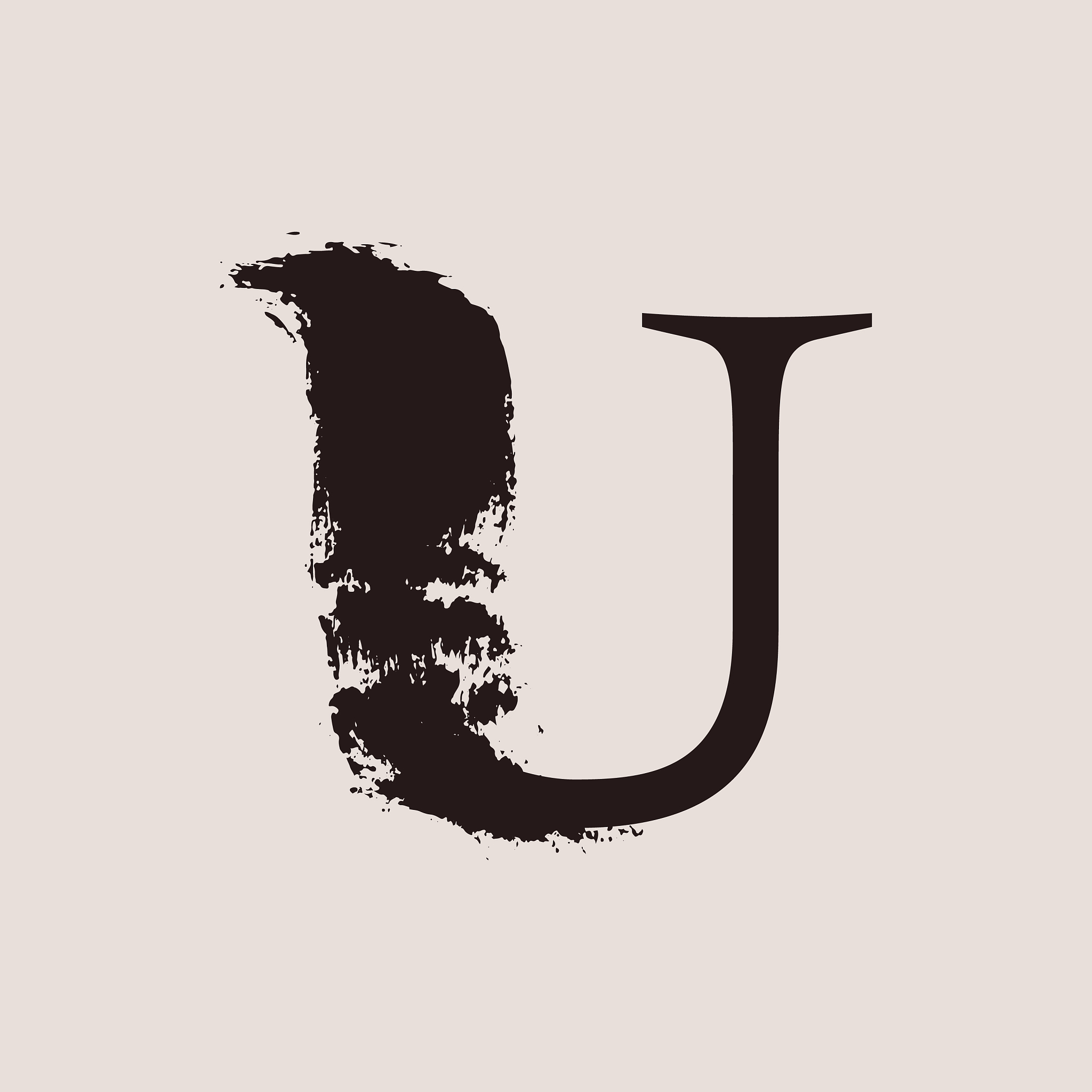 u letter logo custom serif style lettering with
