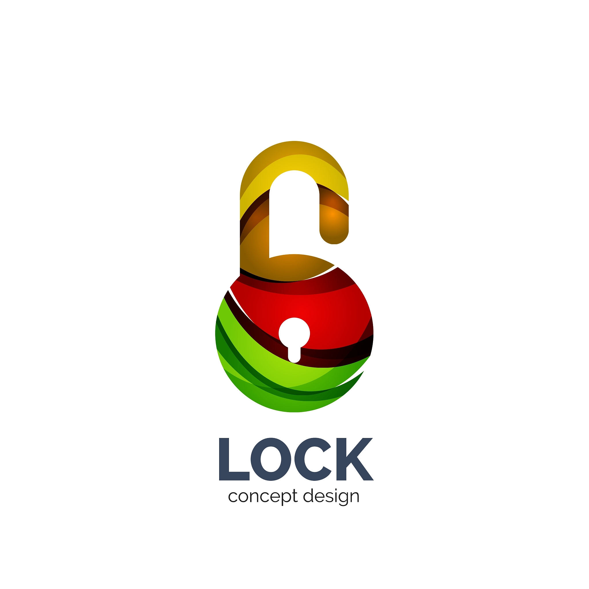 creative abstract lock logo created with