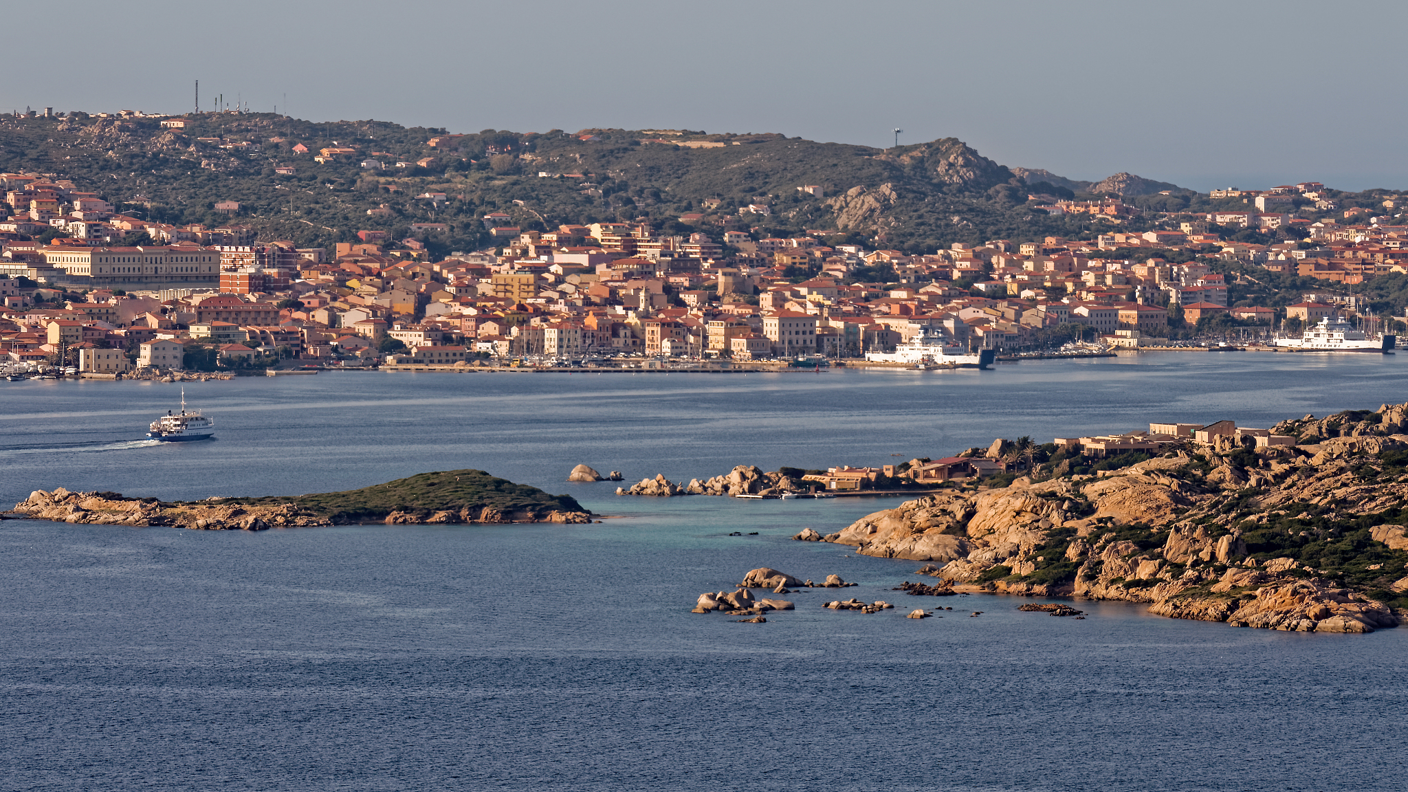 view from palau to la maddalena in sardinia