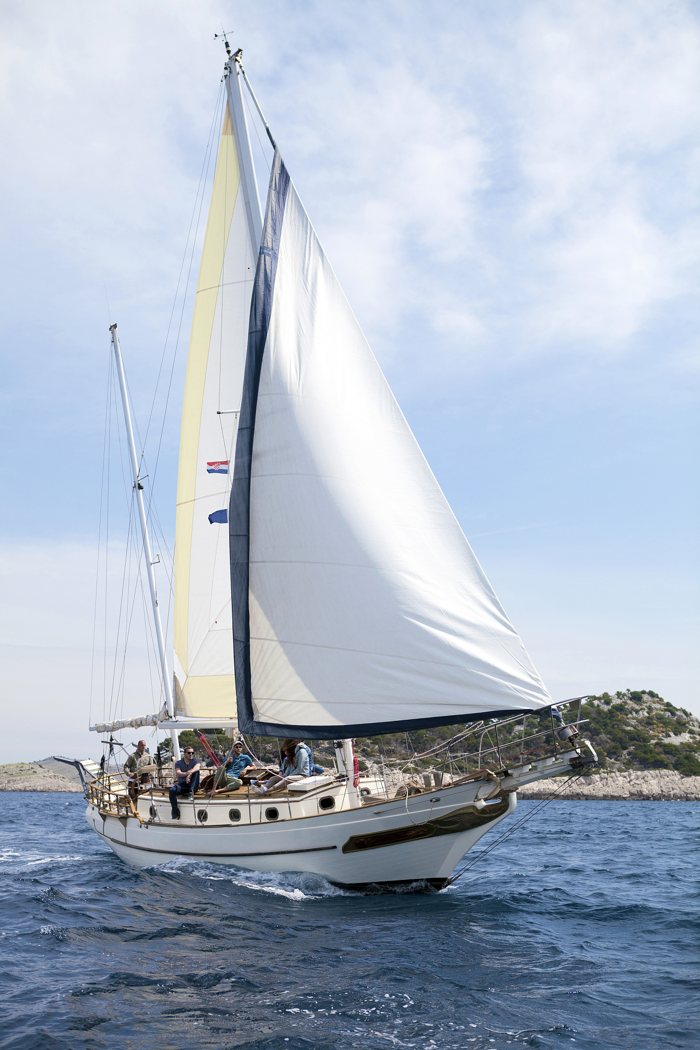 adriatic sea with sailing ship