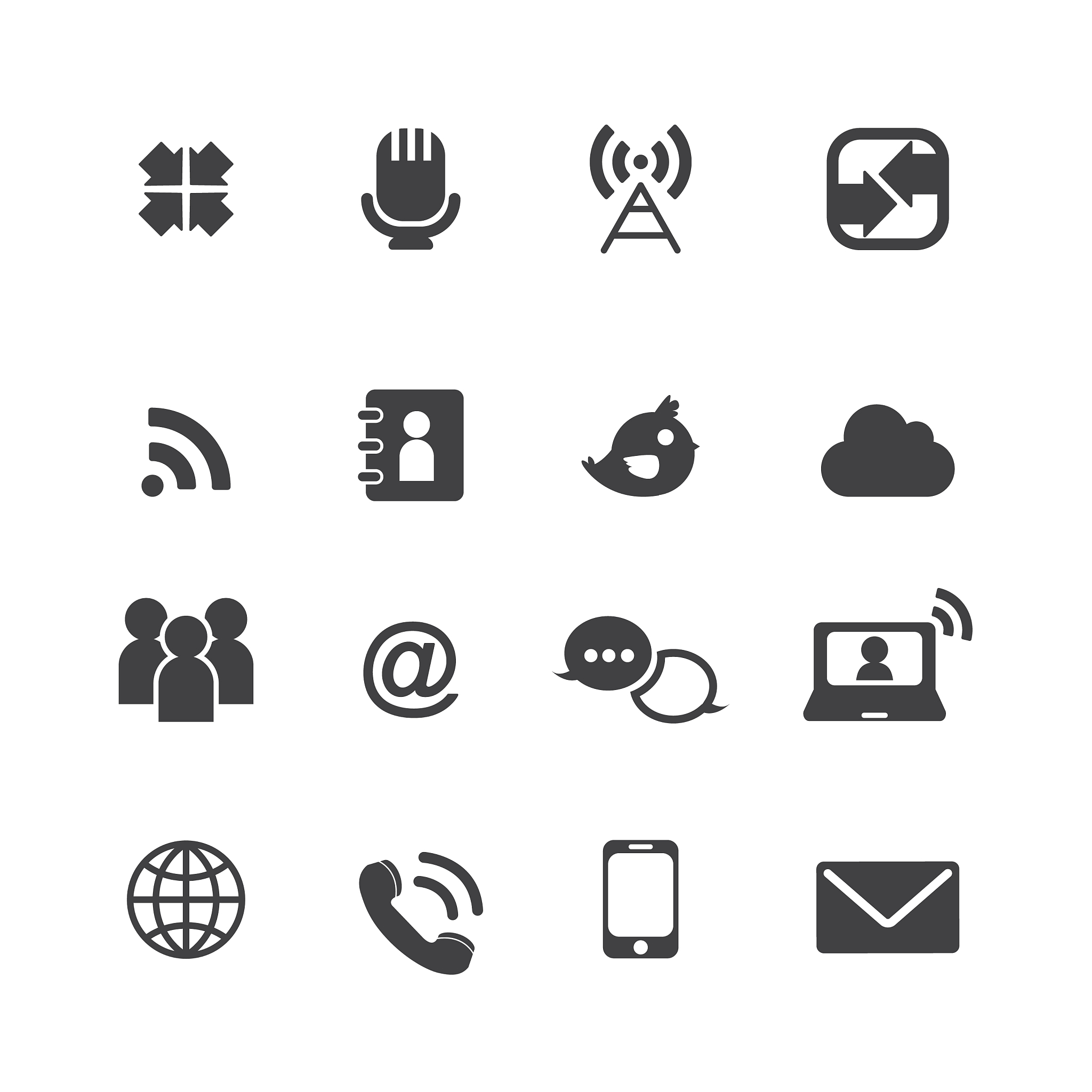 web communication icons
