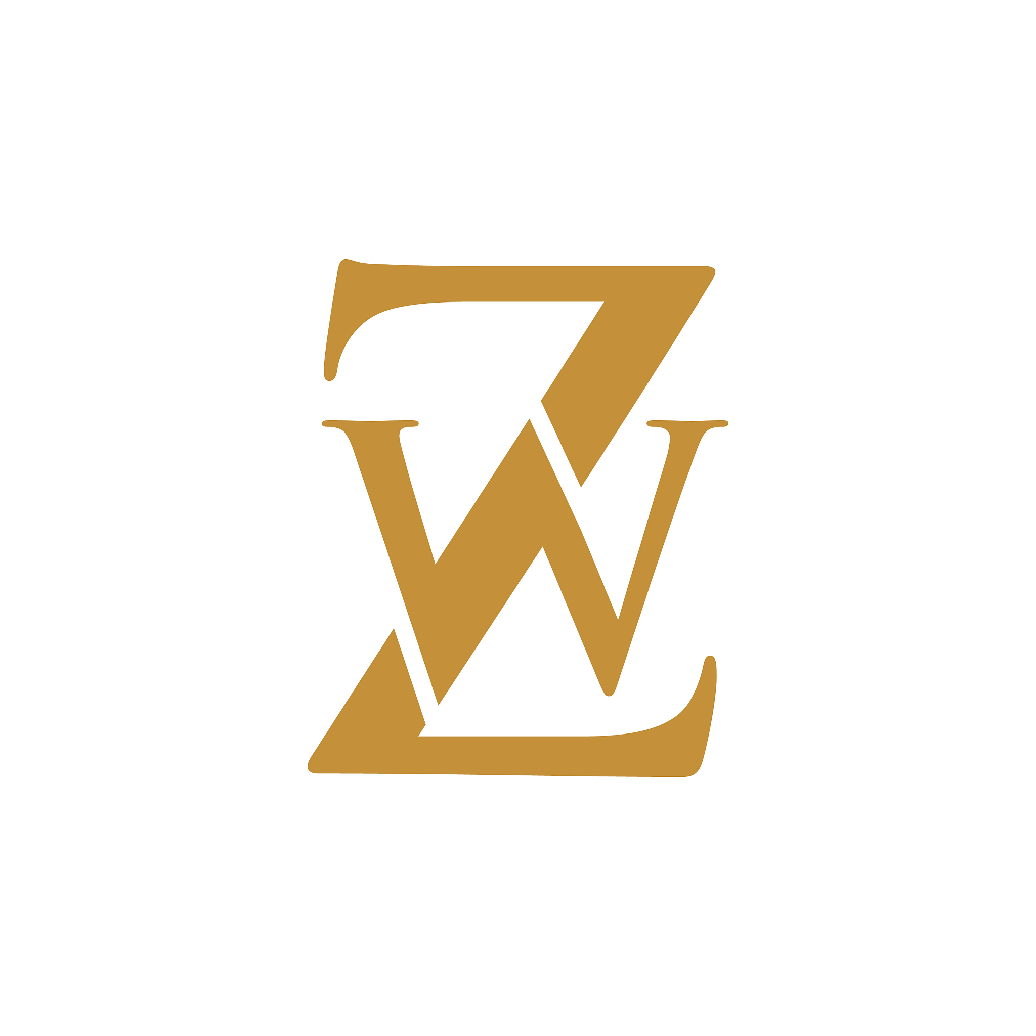 zw letter initial alphabet logo