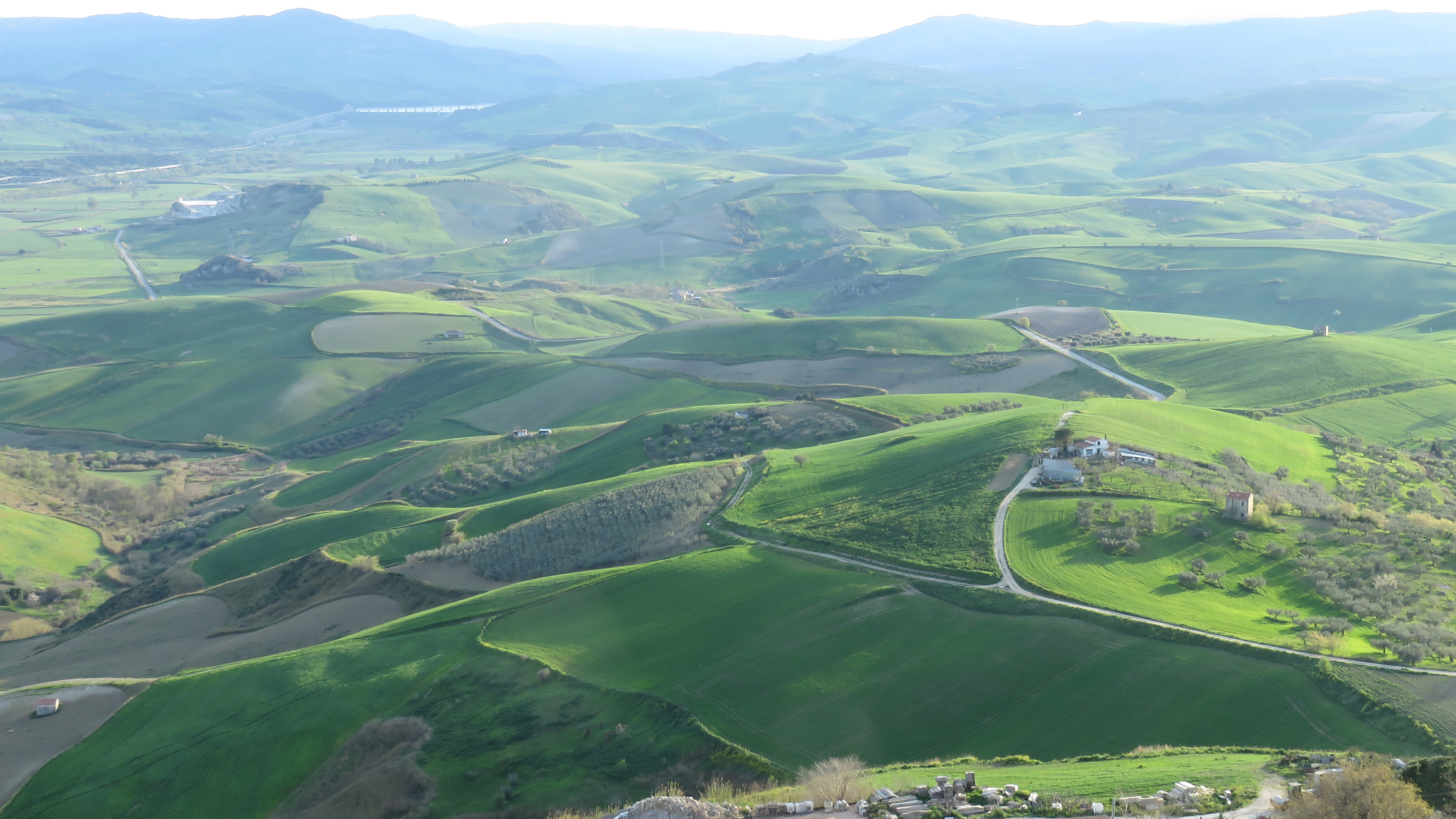 aerial view of rural landscape