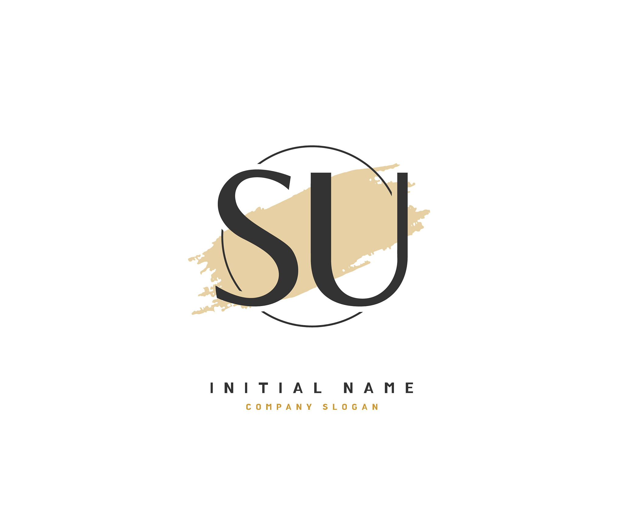s u su beauty initial logo handwriting logo of