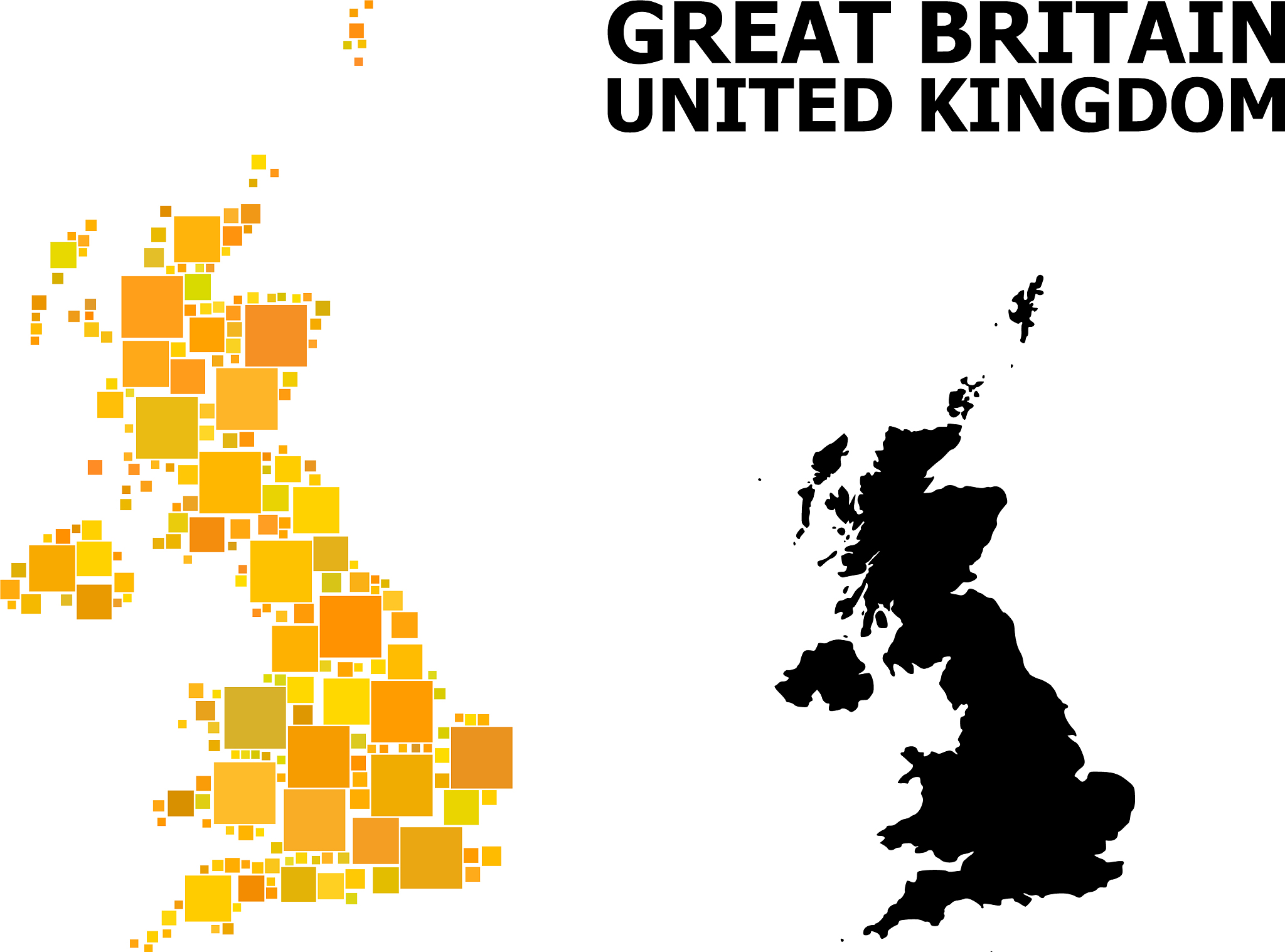 gold square pattern map united kingdom
