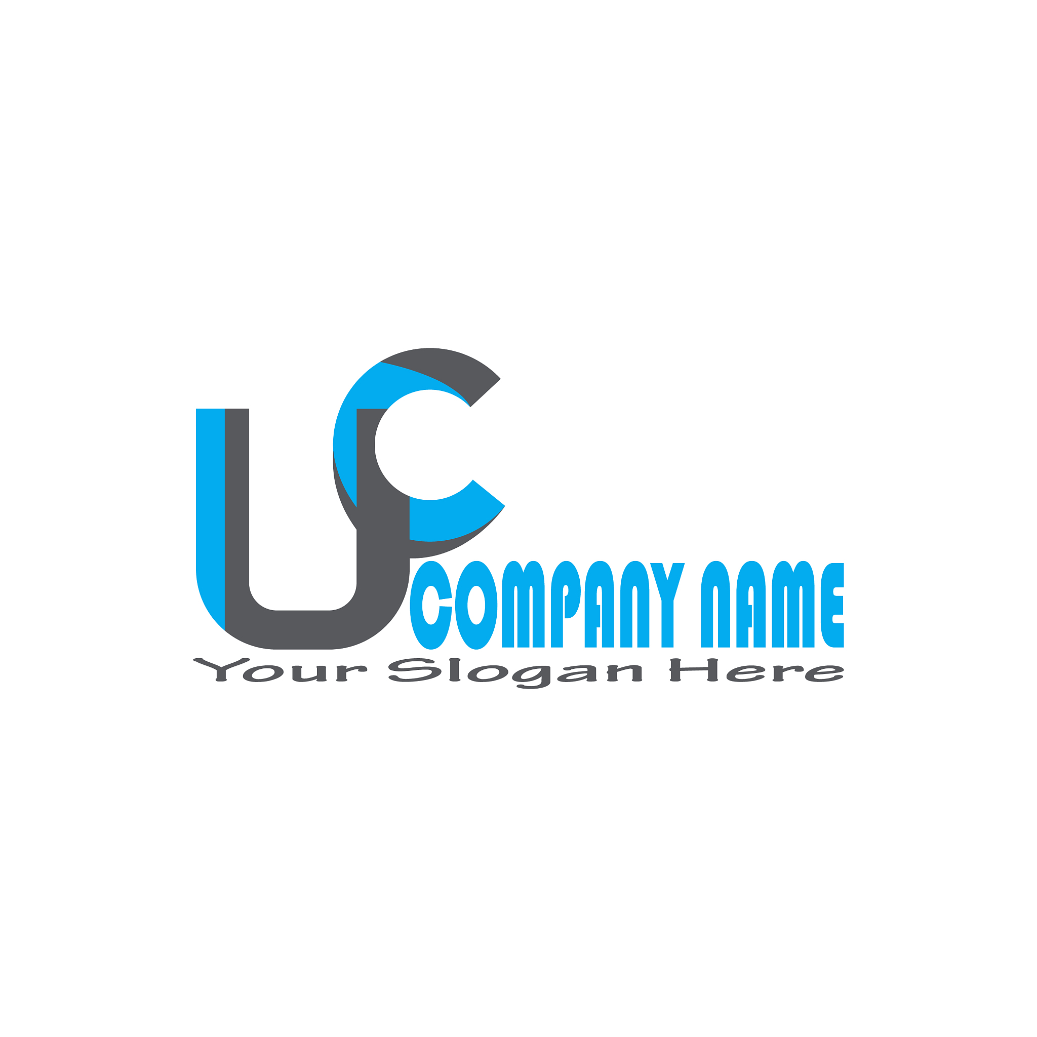 initial letter uc linked design logo