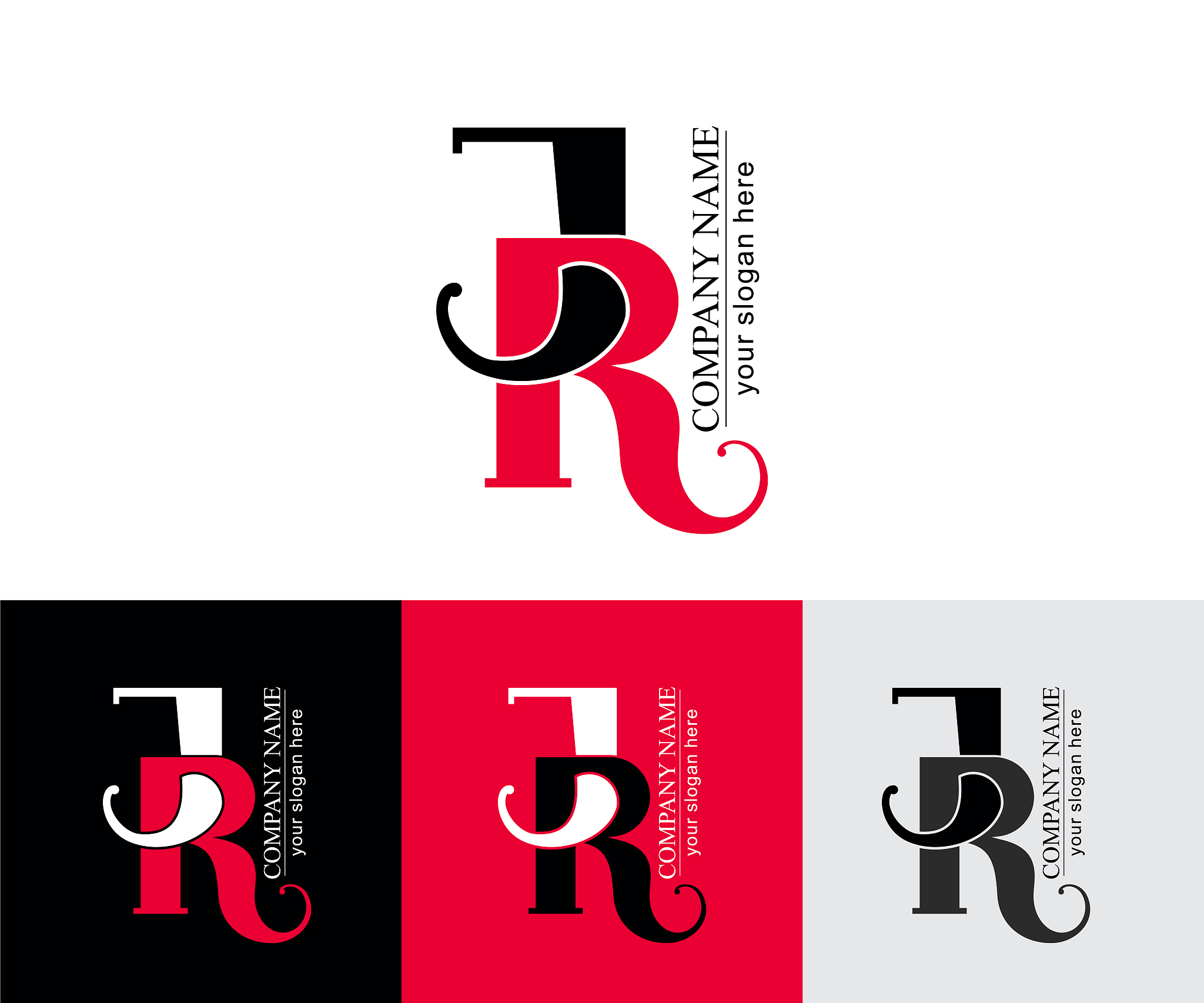 letter jr logo or monogram. blank for business card. for your bu