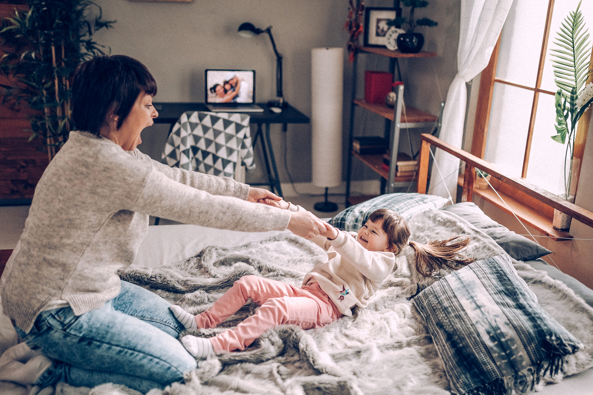 mother sharing love with her daughter