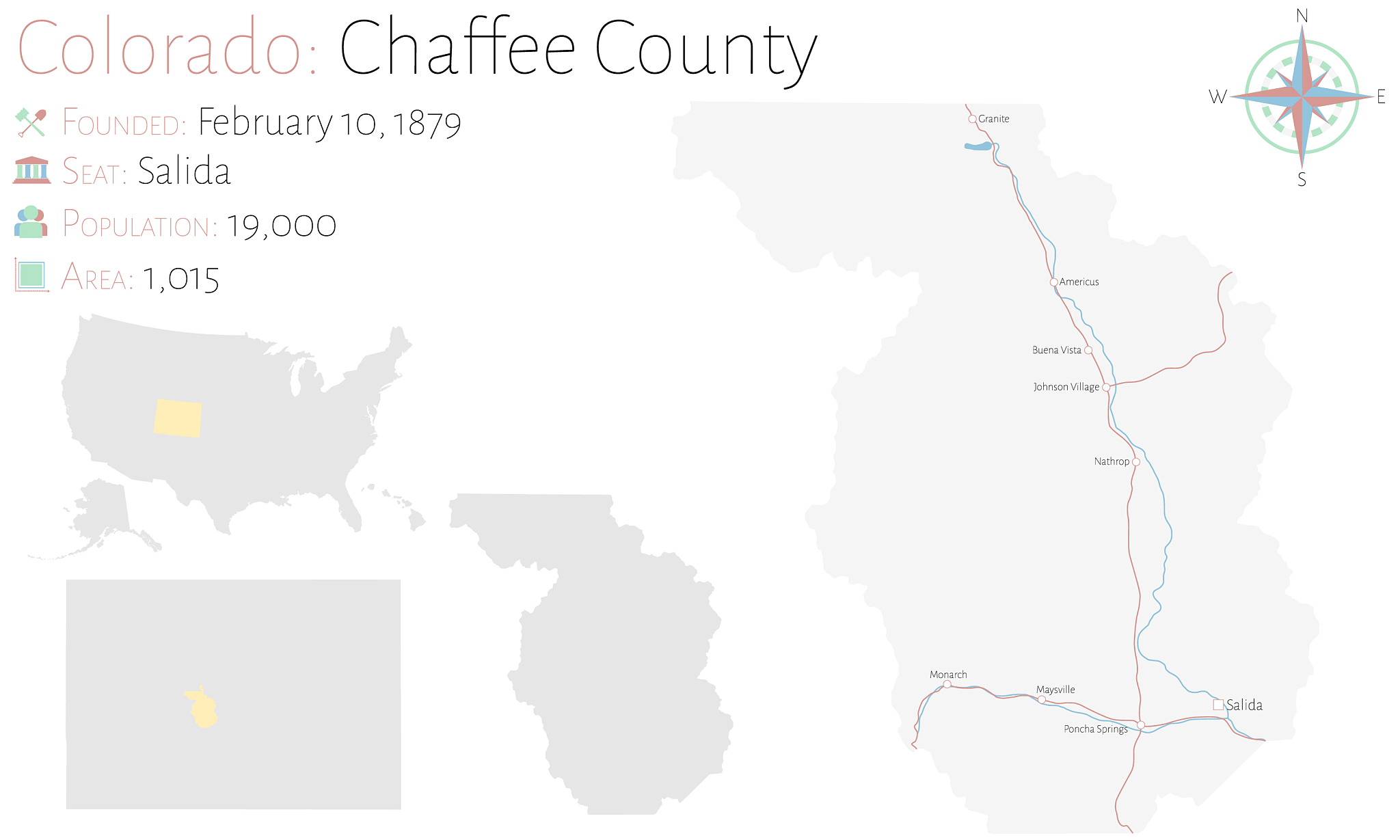 map chaffee county in colorado