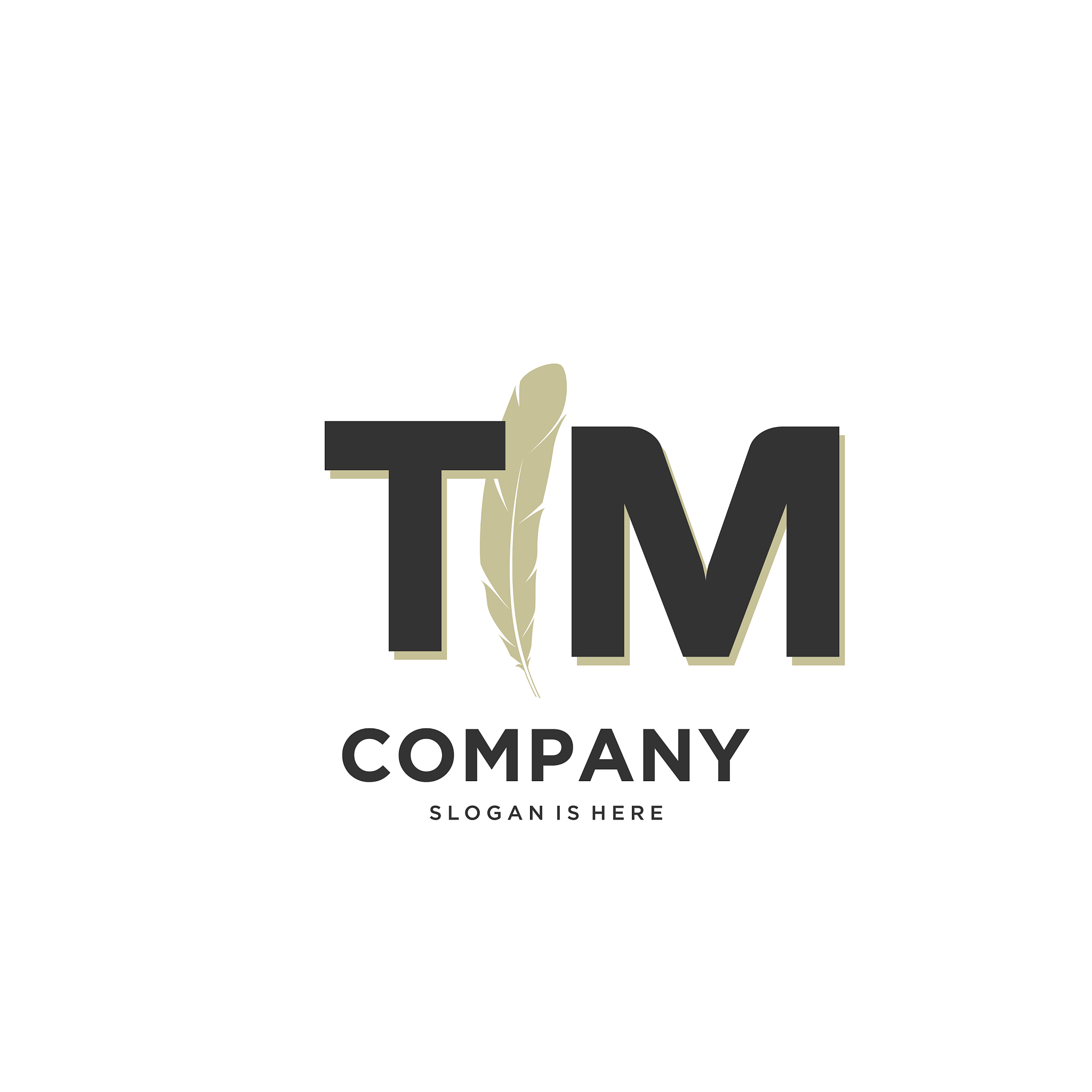 initial tm letter unique attractive creative