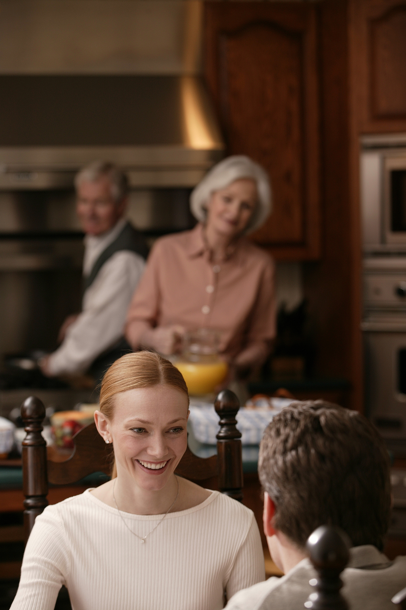 family in kitchen