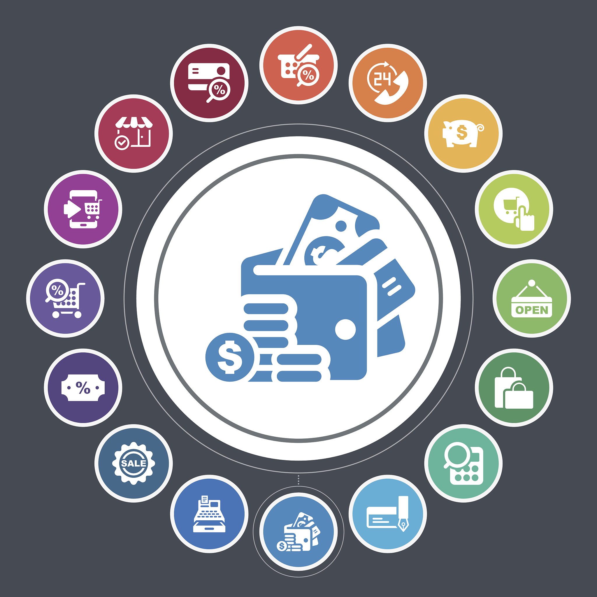 shopping and buying icons