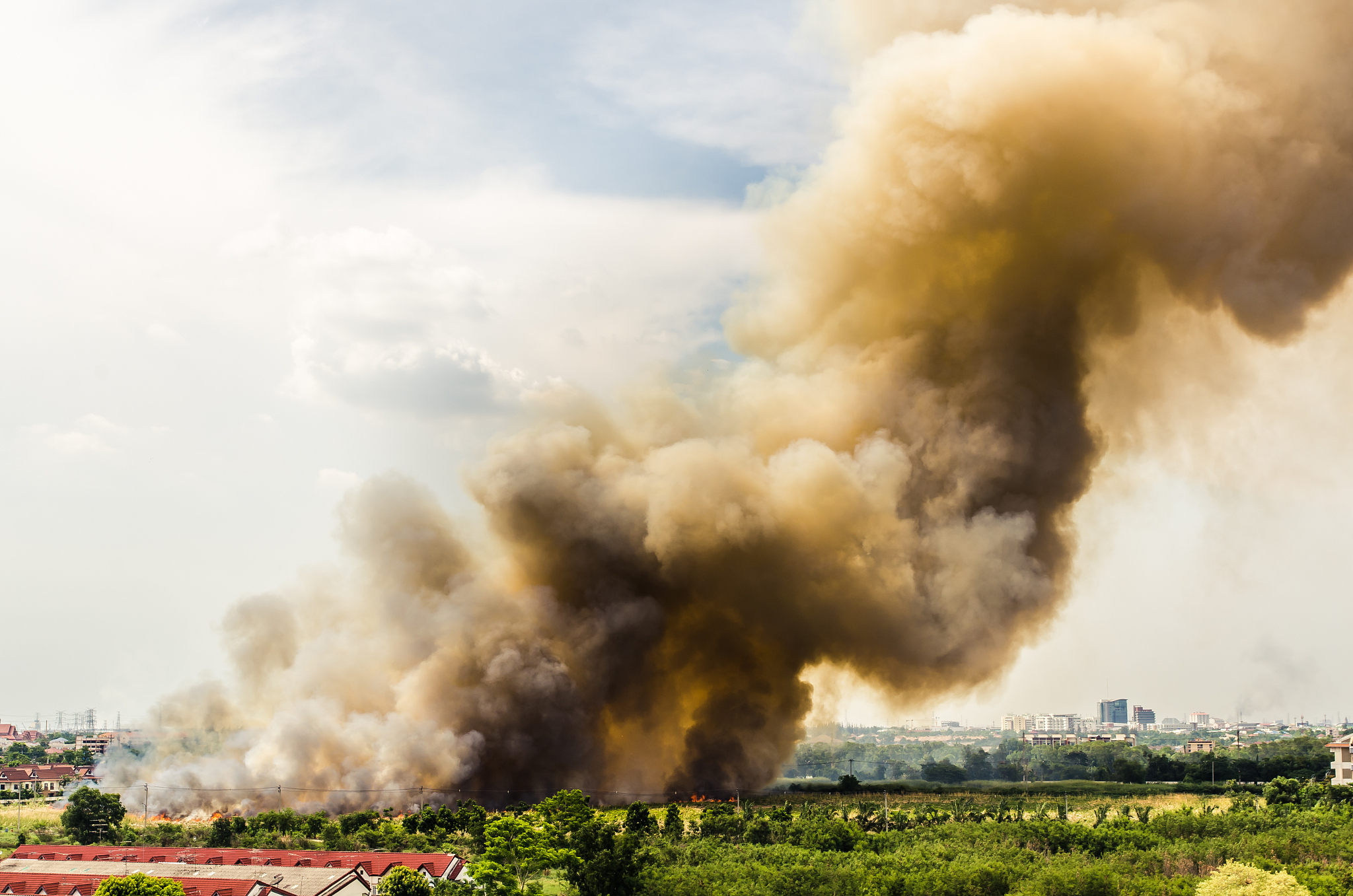fire in the city overview.