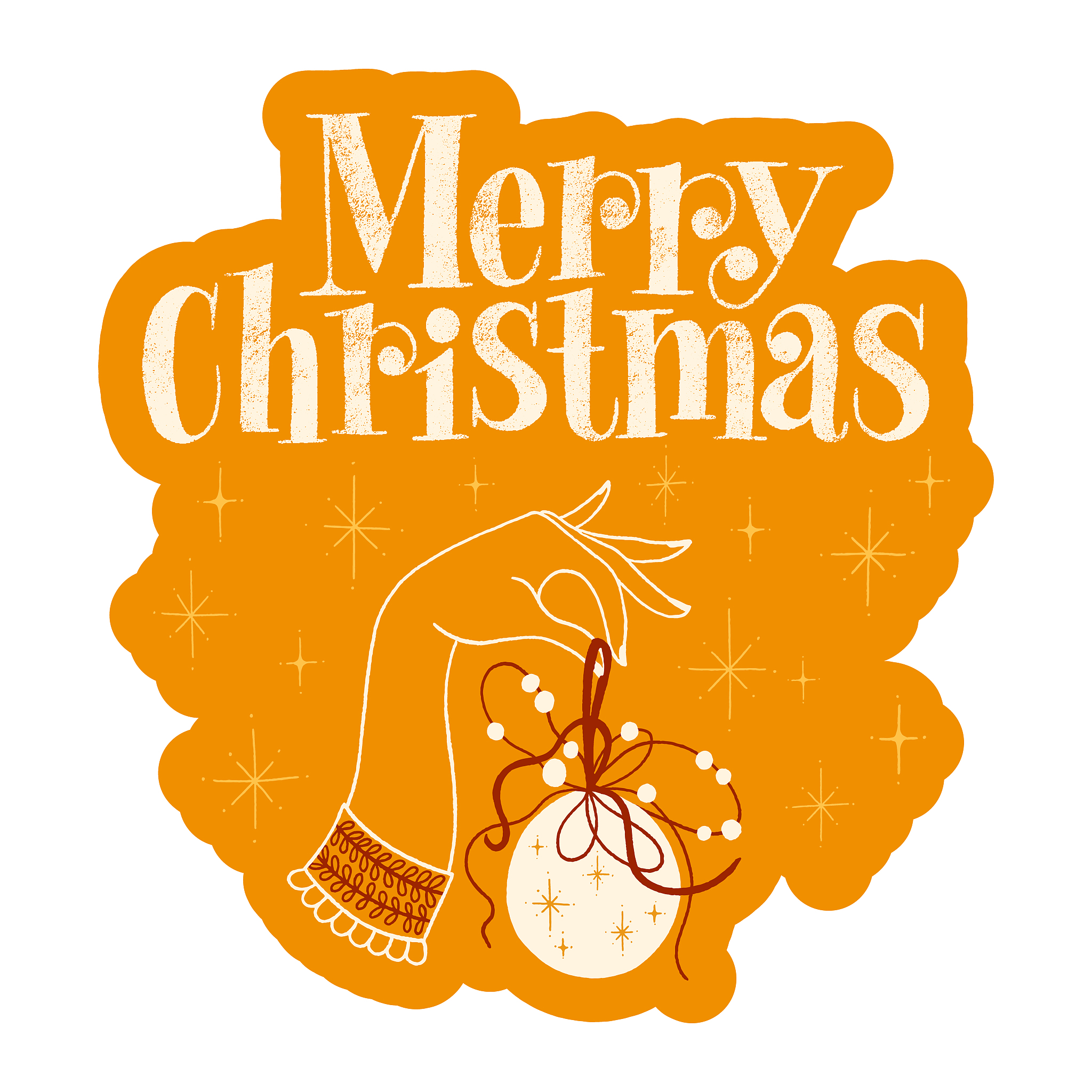 merry christmas hand lettering quote