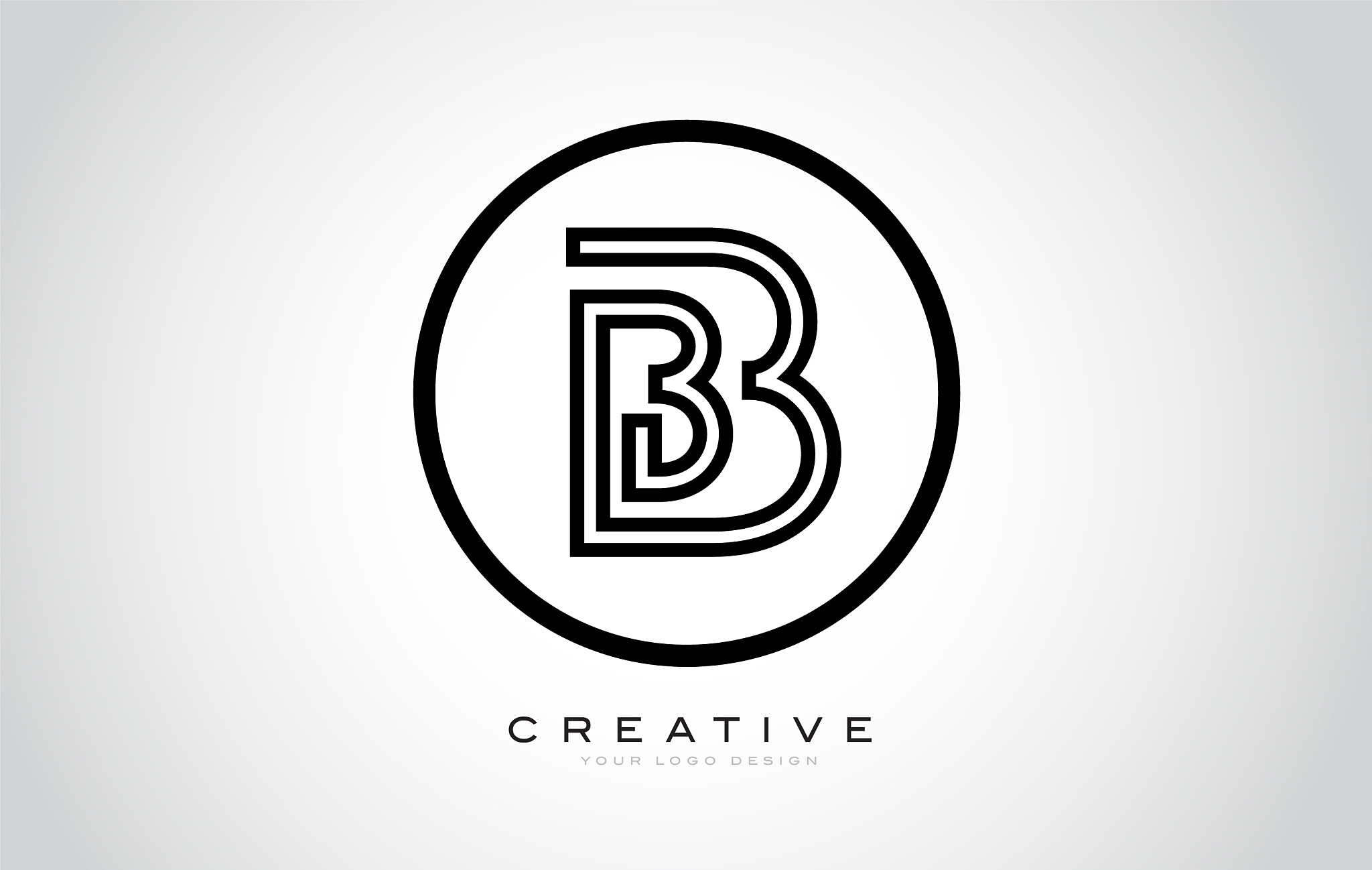 b letter monogram logo design modern b icon with