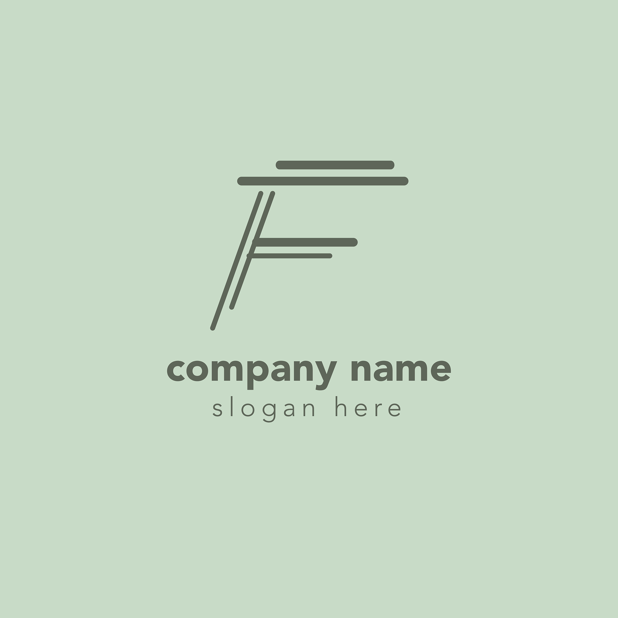 letter f element symbol design template