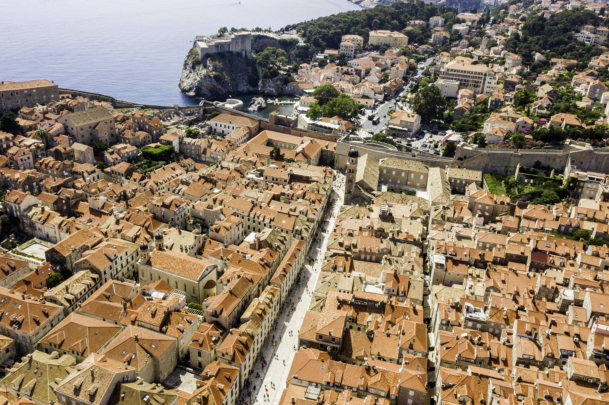 aerial view of old town in dubrovnik, croatia