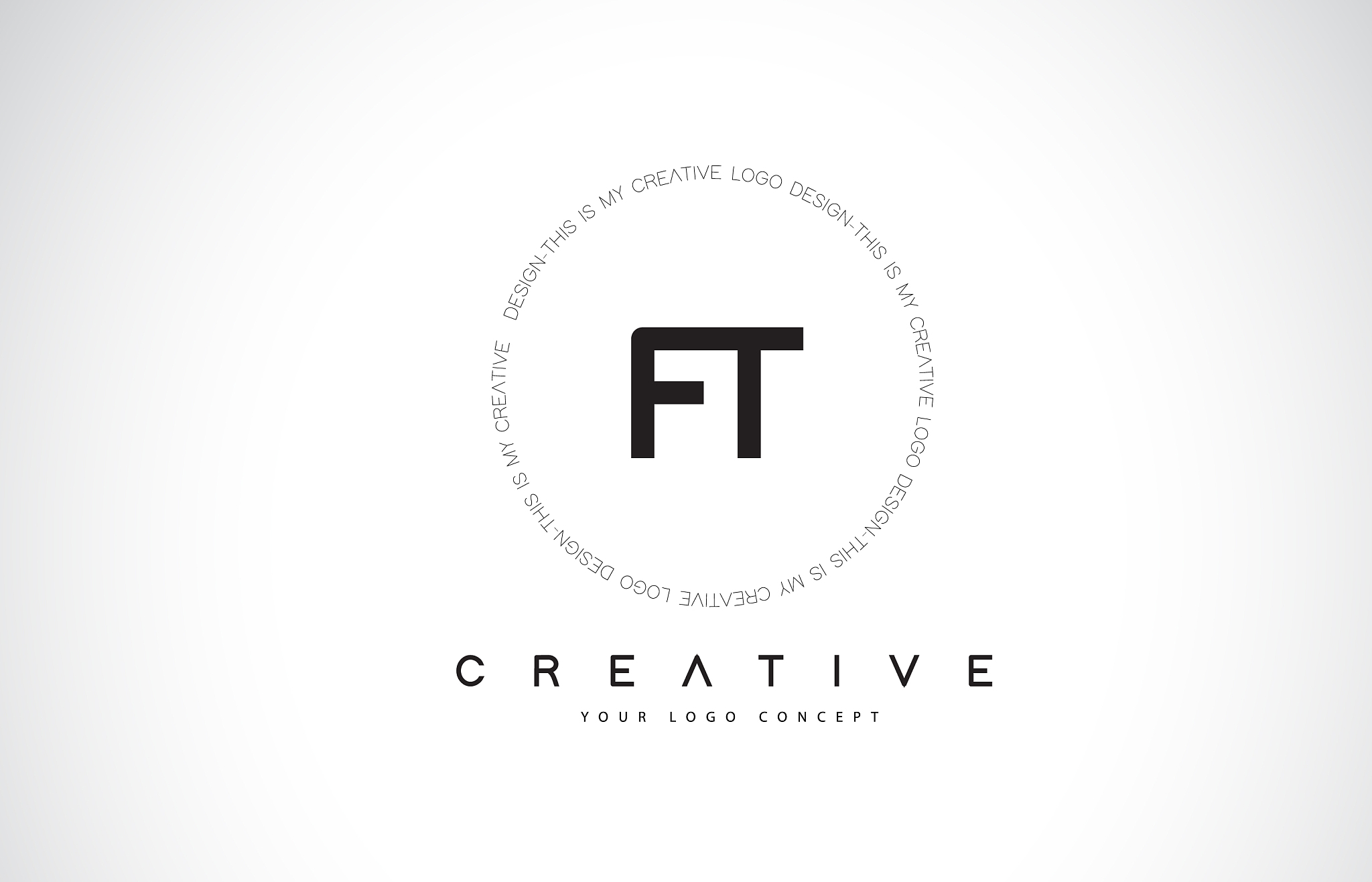 ft f t logo design with black and white creative