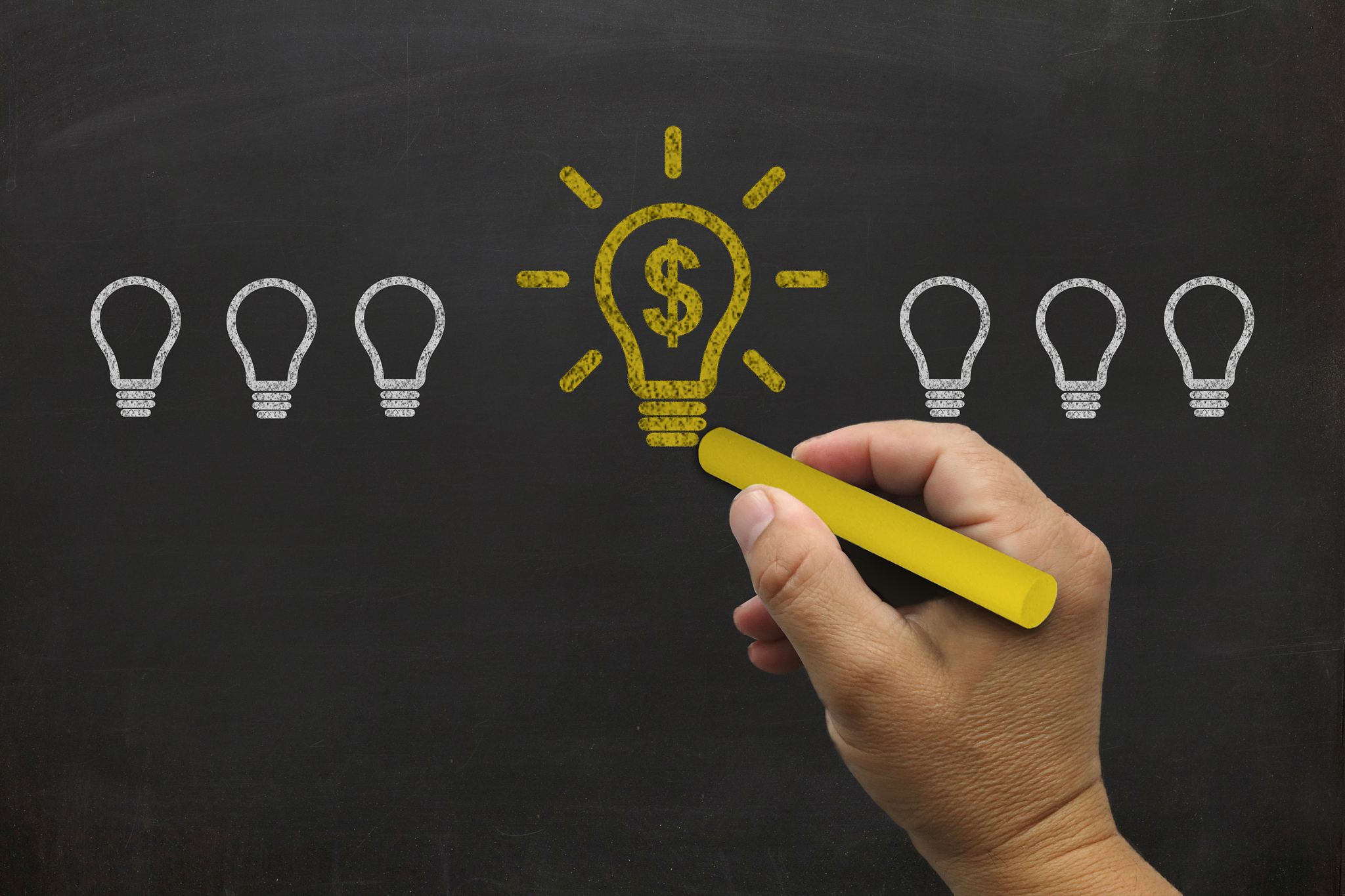 different creative idea light bulb leadership brainstorming