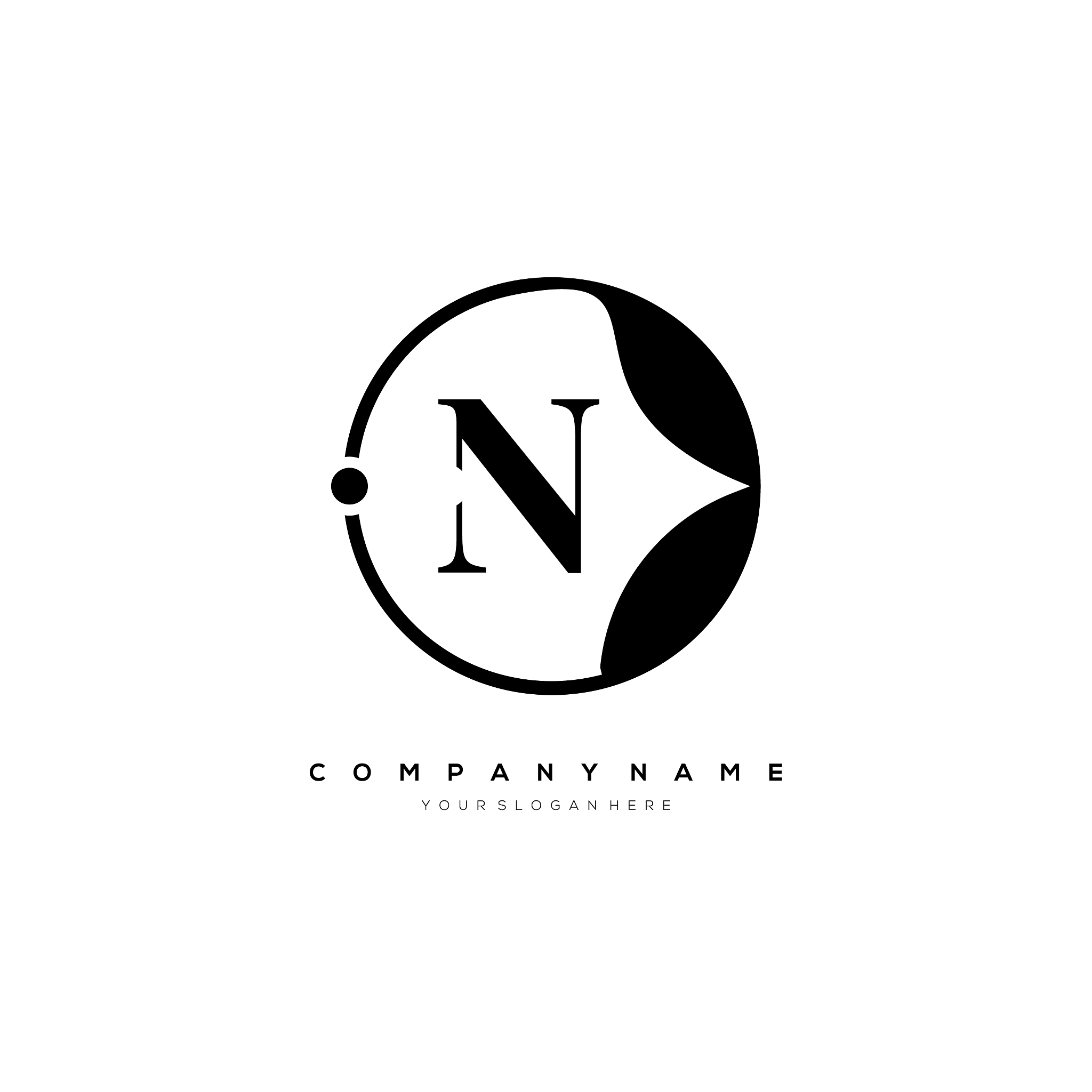 n letter logo template