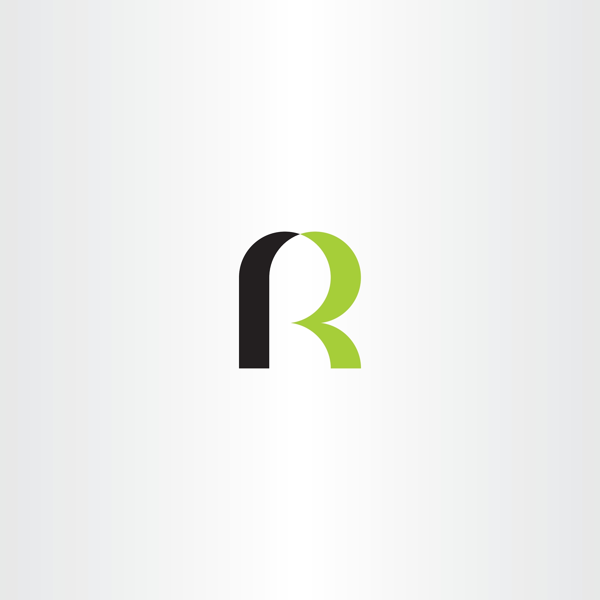 green black letter r icon sign logo logotype