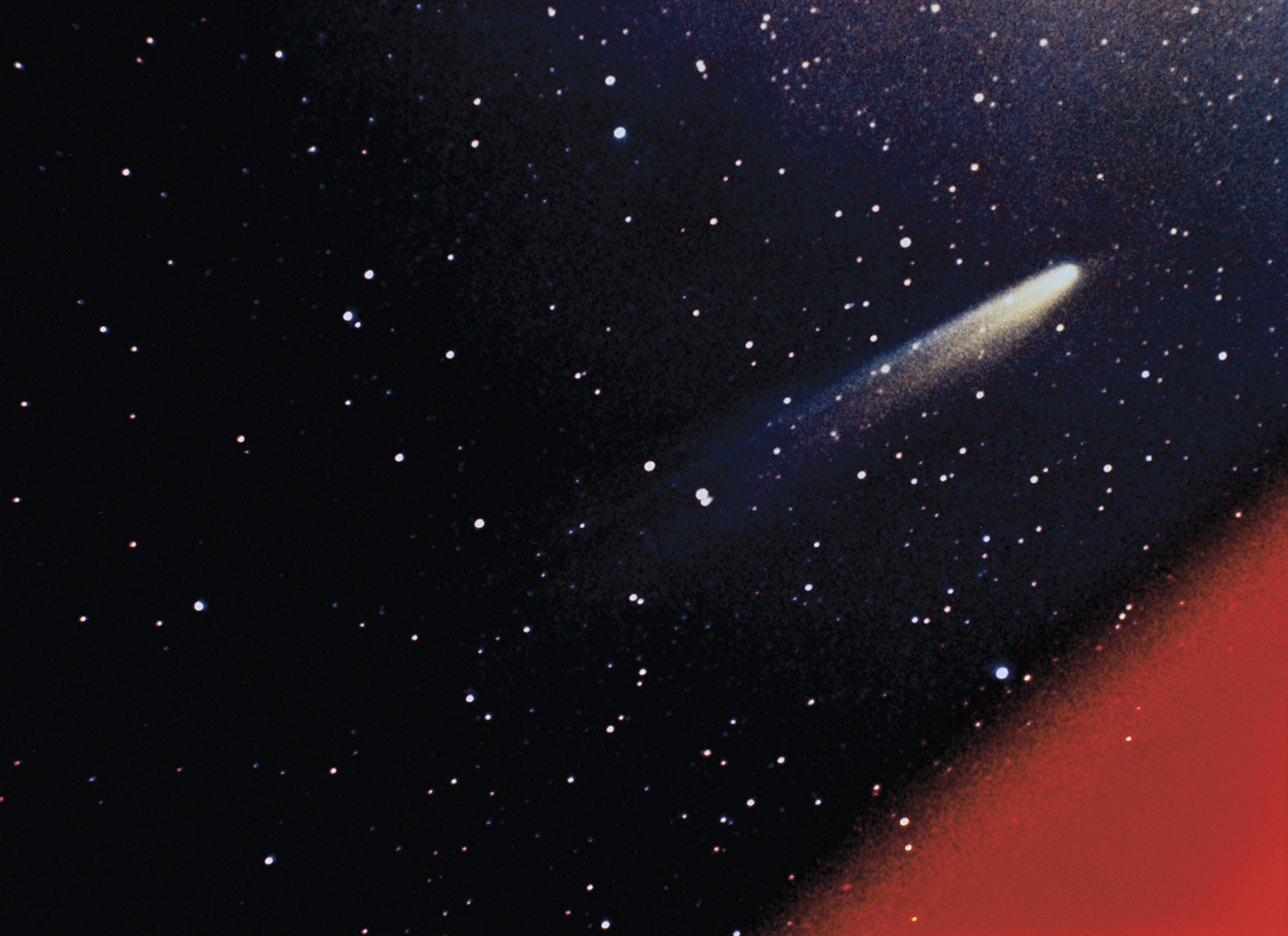 satellite view of a comet in space